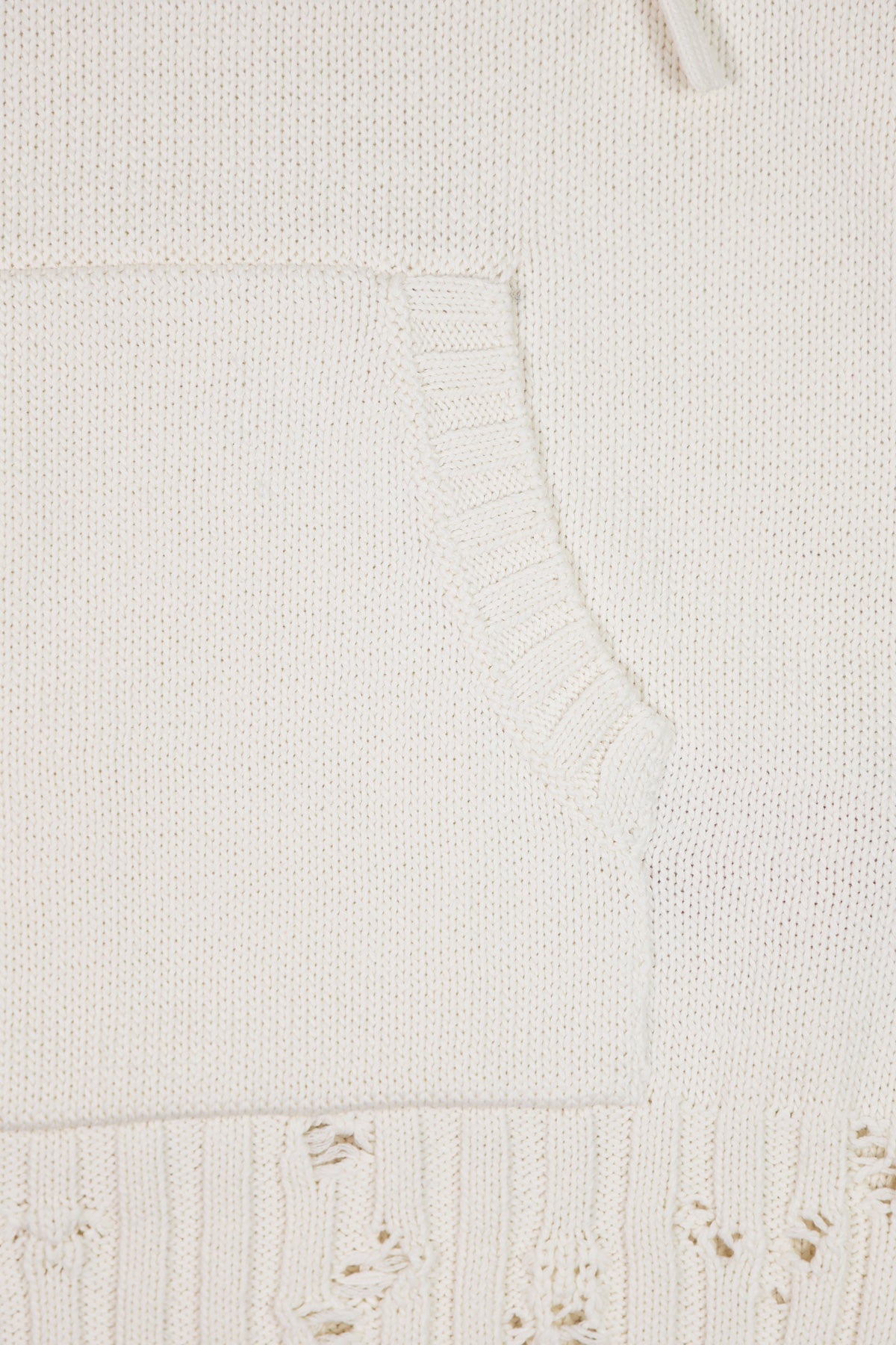 Dishevelled Cotton 5 Gauge Hoodie - Lily White - 4