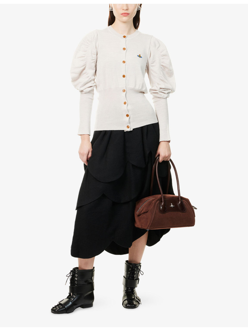 Vivienne Westwood Eli Volume-Sleeve Wool Knitted Cardigan outlook
