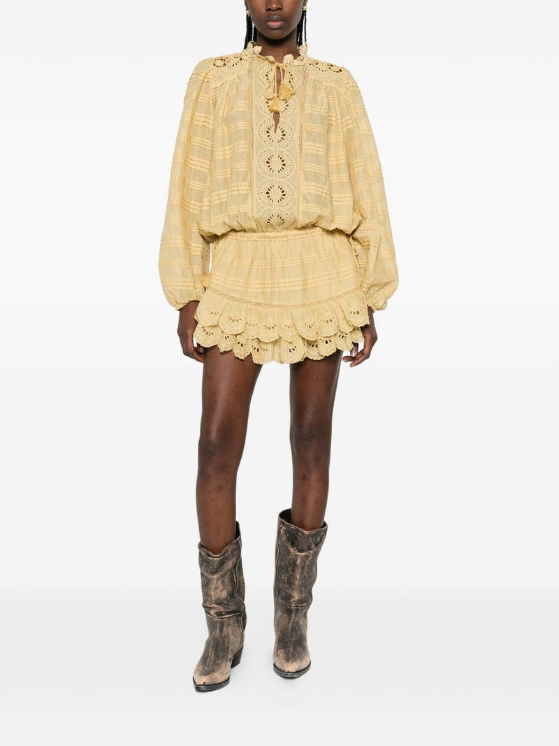 Isabel Marant Étoile long-sleeve ruffled mini dress outlook