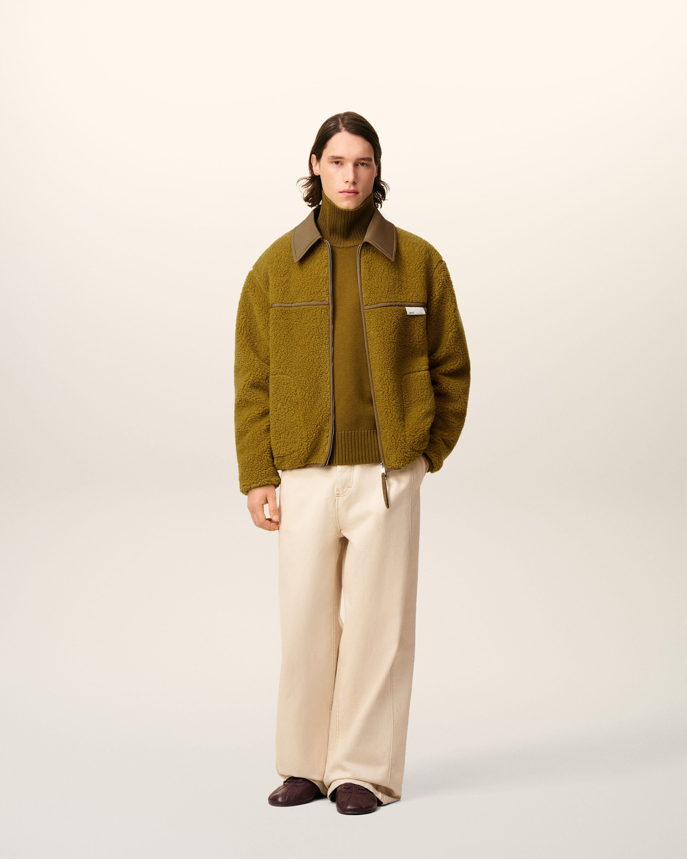 GREEN FLEECE ZIPPED JACKET - 2
