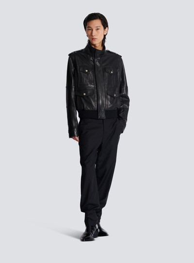 Balmain Lambskin leather jacket with 4 pockets outlook