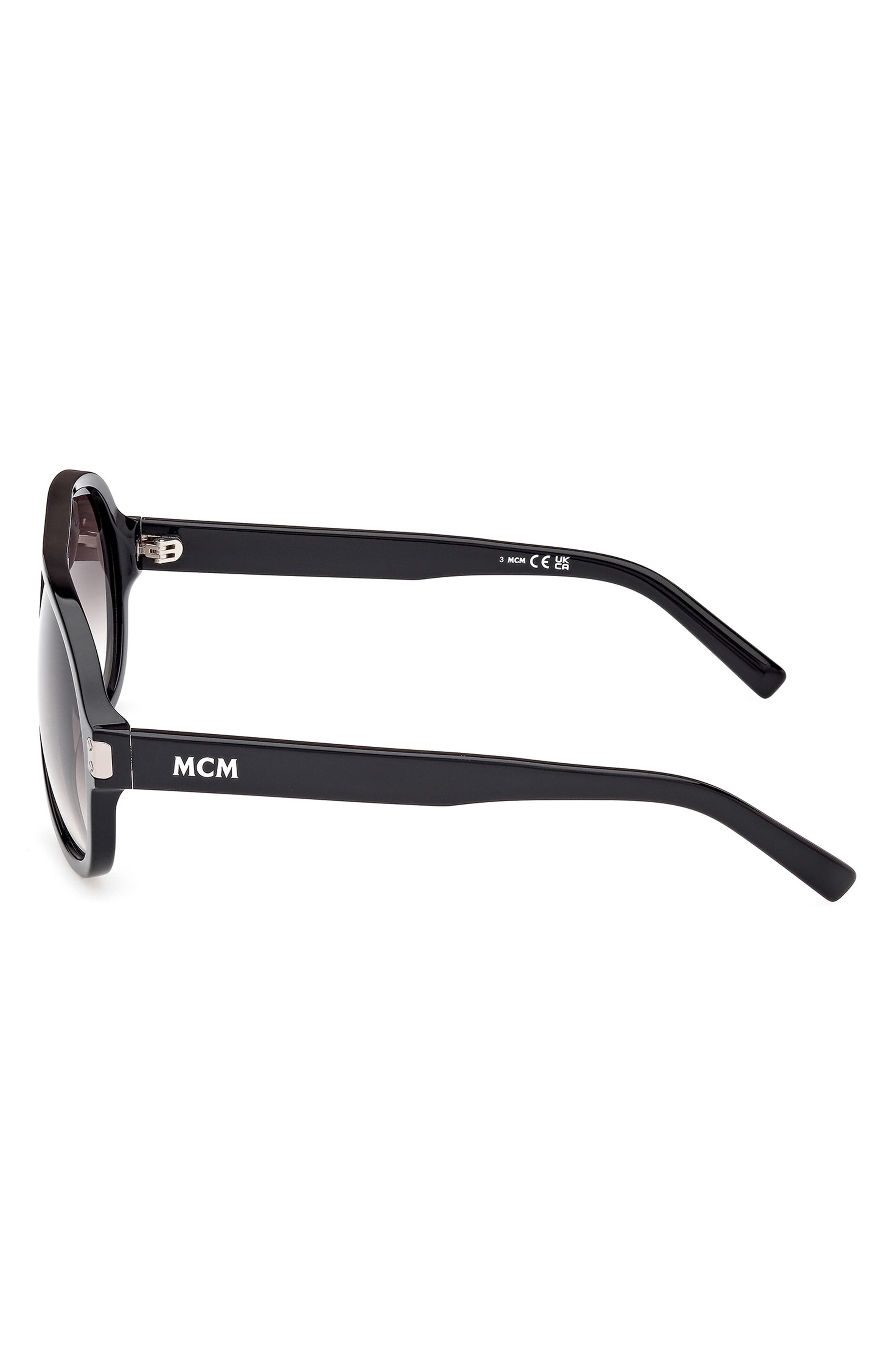 MCM 59mm Pilot Sunglasses in Shiny Black /Gradient Smoke at Nordstrom - 8