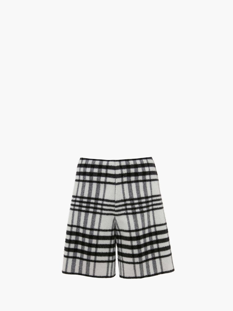 TARTAN CHECK WIDE LEG SHORTS - 1