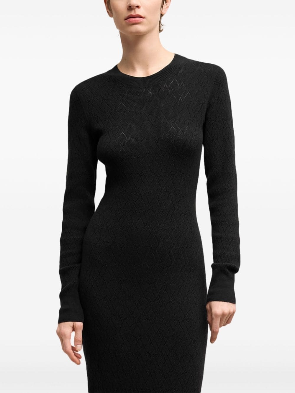 pointelle midi-dress - 5