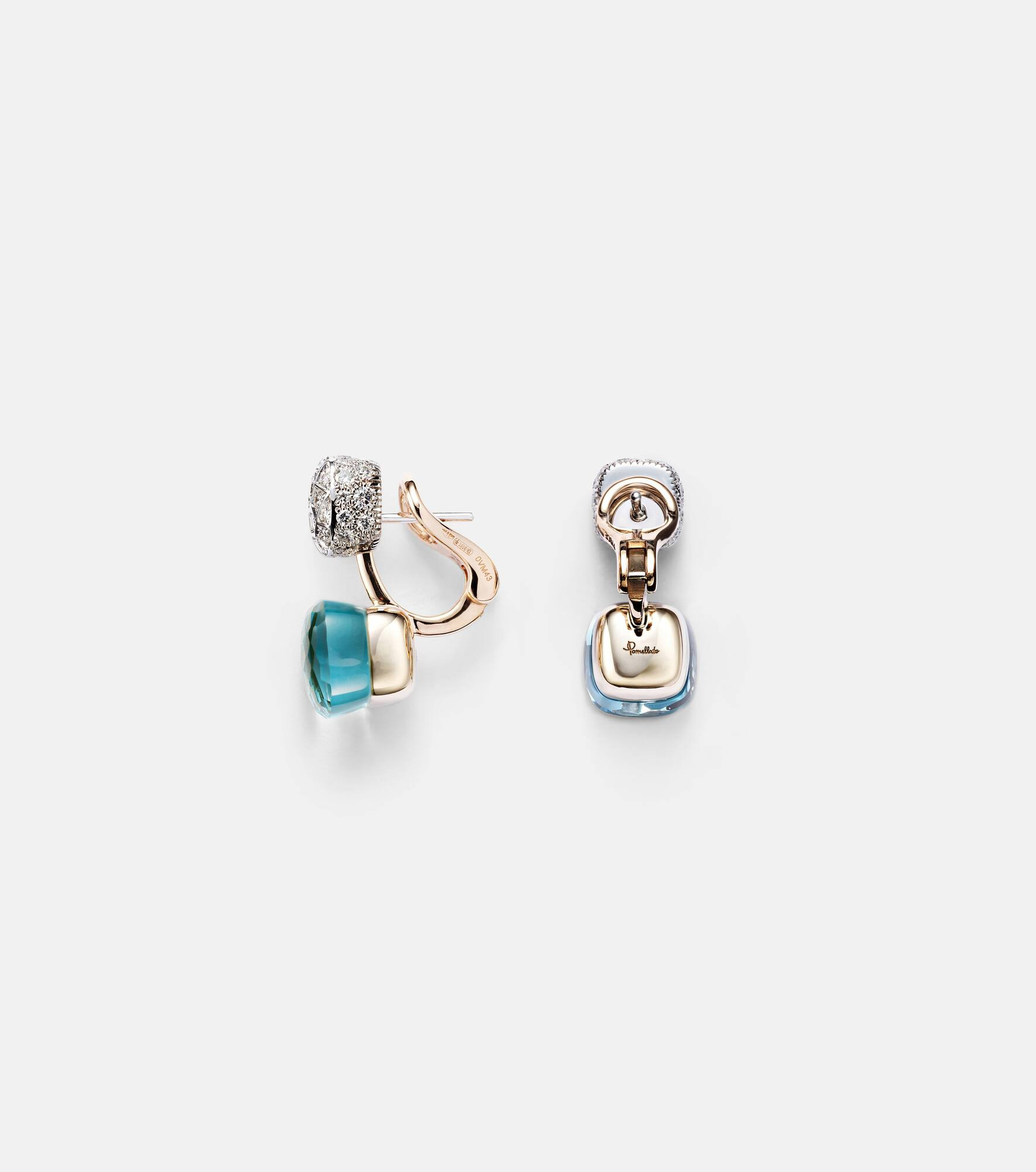 Nudo 18kt rose and white gold earrings with topaz and diamonds - 4