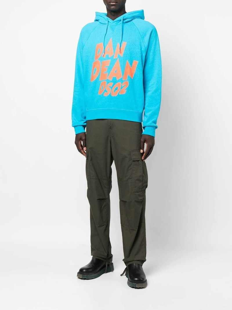 DSQUARED2 logo drawstring hoodie outlook