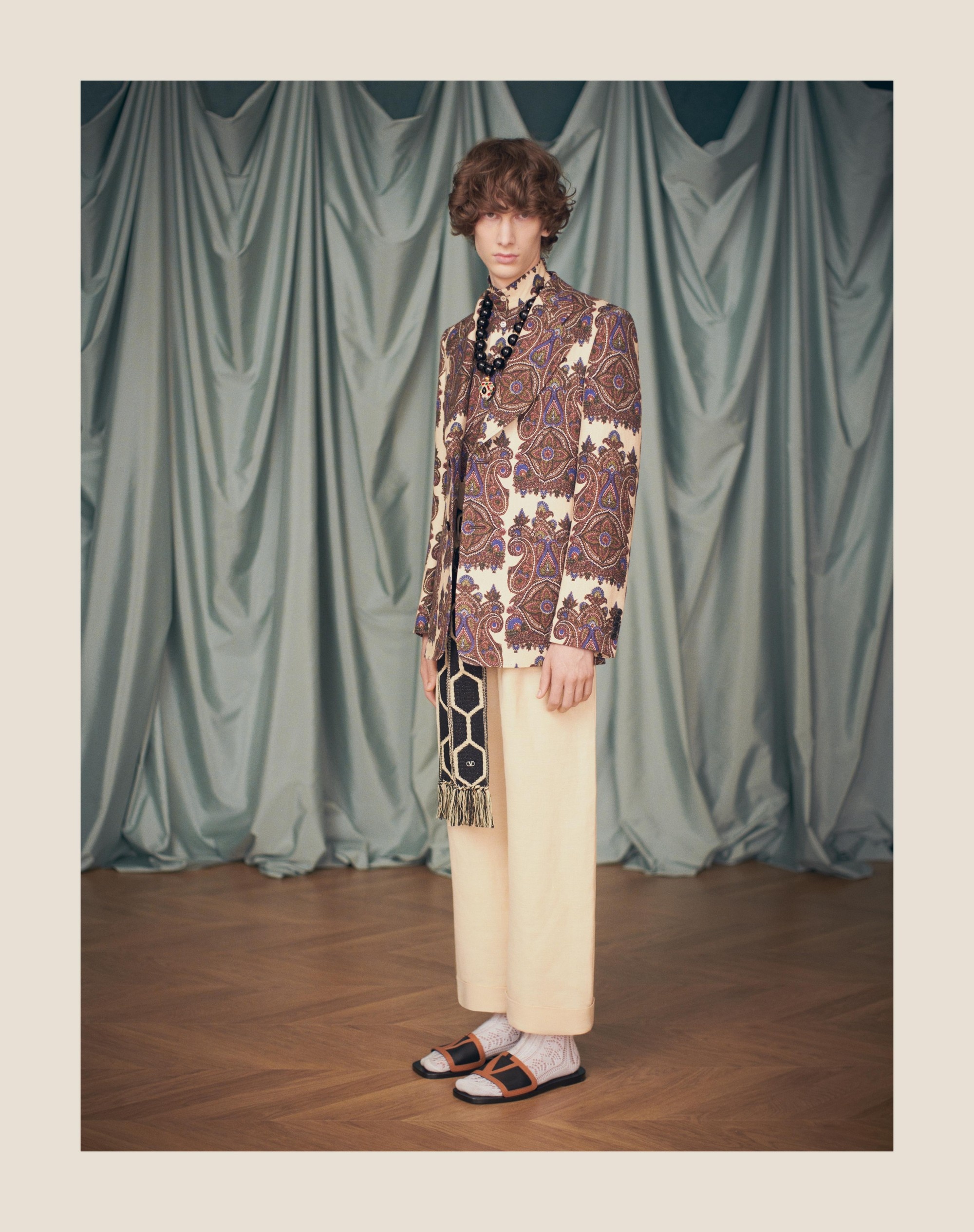SINGLE-BREASTED JACKET IN CANAPONE WITH VOYAGE IMAGINAIRE PRINT - 9