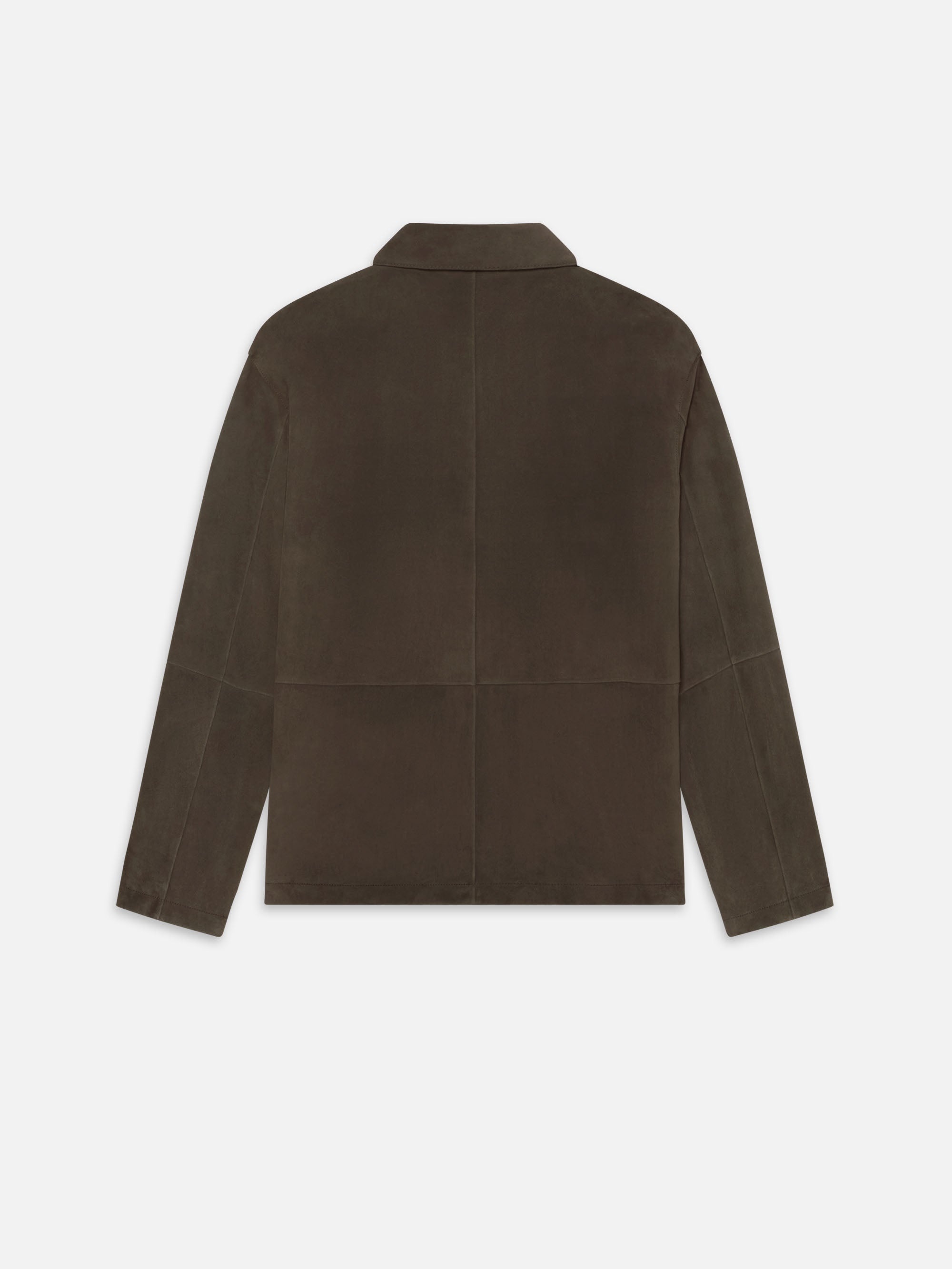 Suede Chore Coat in Dark Brown - 4