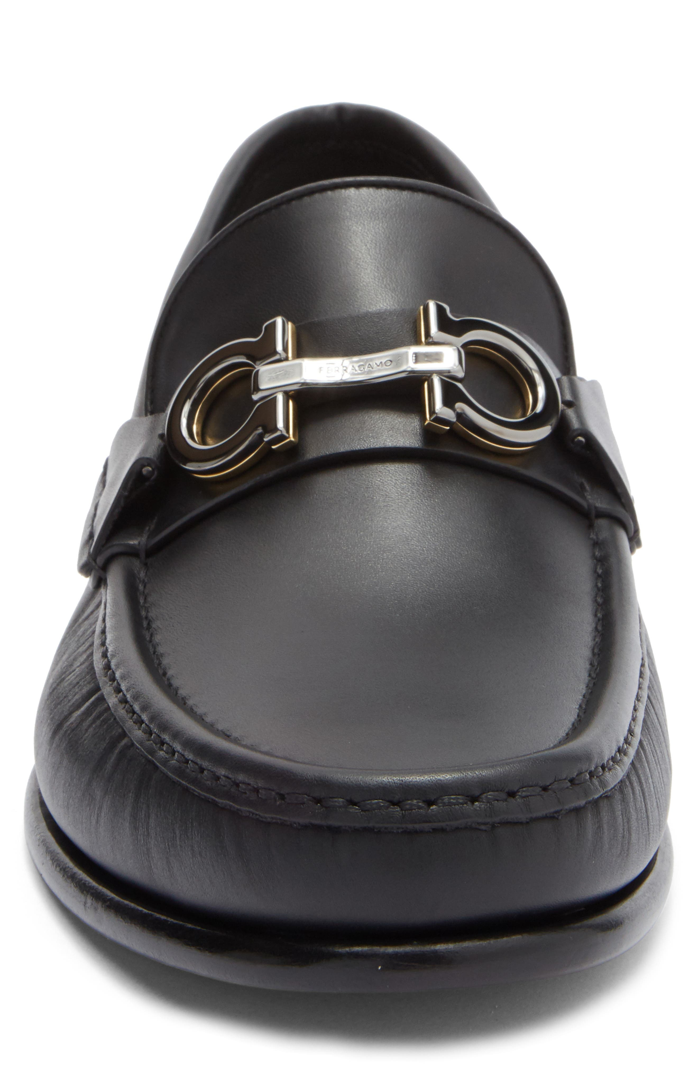 FERRAGAMO Avril Double Gancio Bit Loafer in Nero at Nordstrom - 4