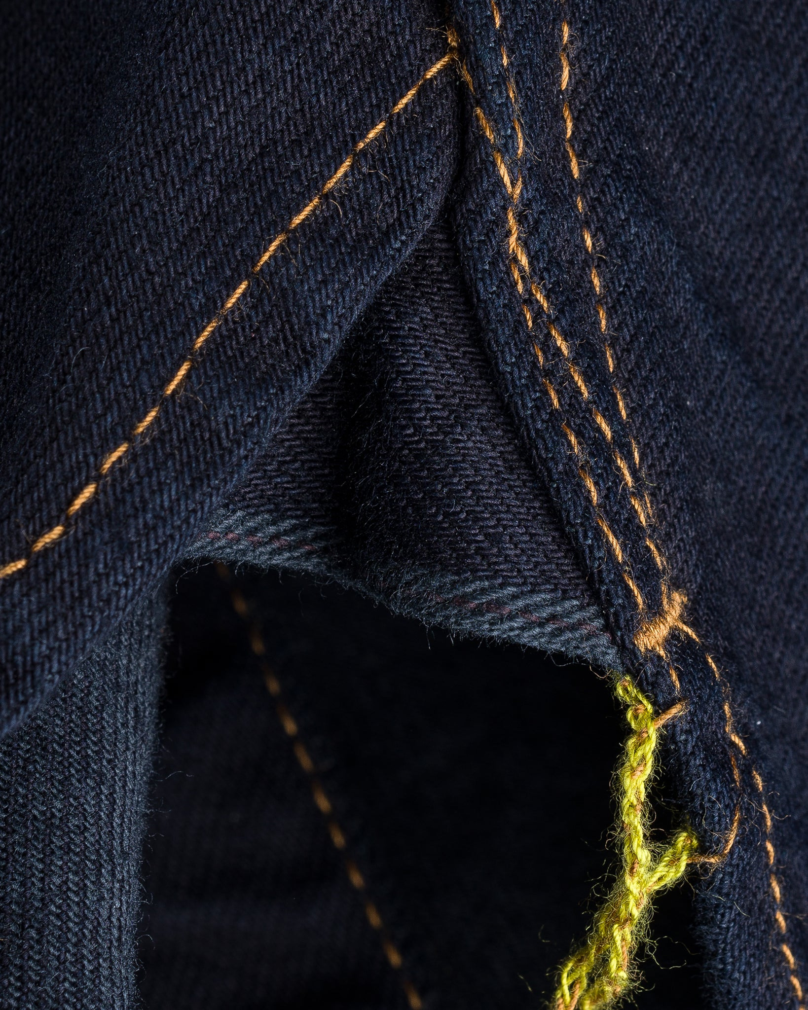IHSH-33-OD 12oz Selvedge Denim Western Shirt - Indigo Overdyed Black - 21