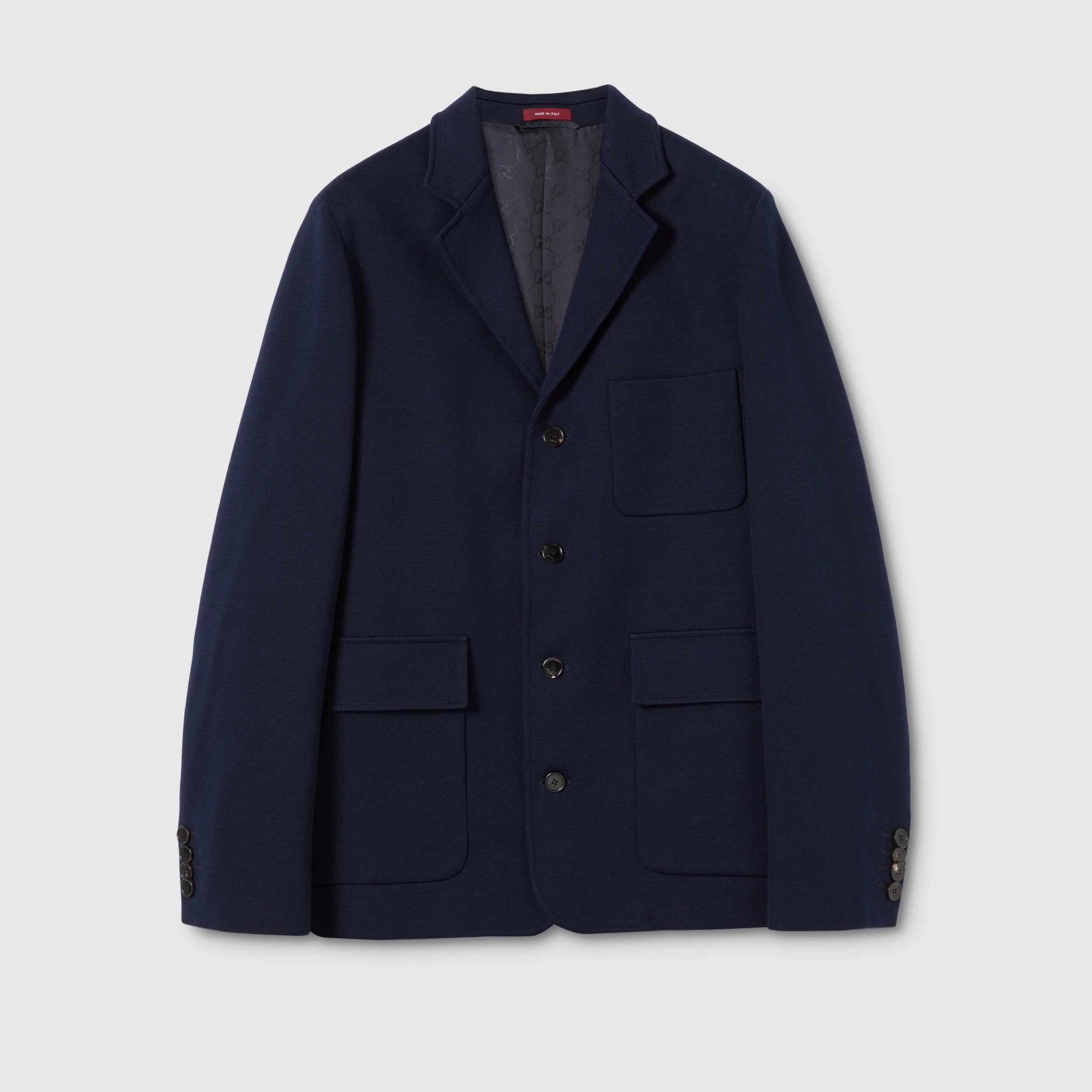 Single-brest cotton jersey jacket - 1