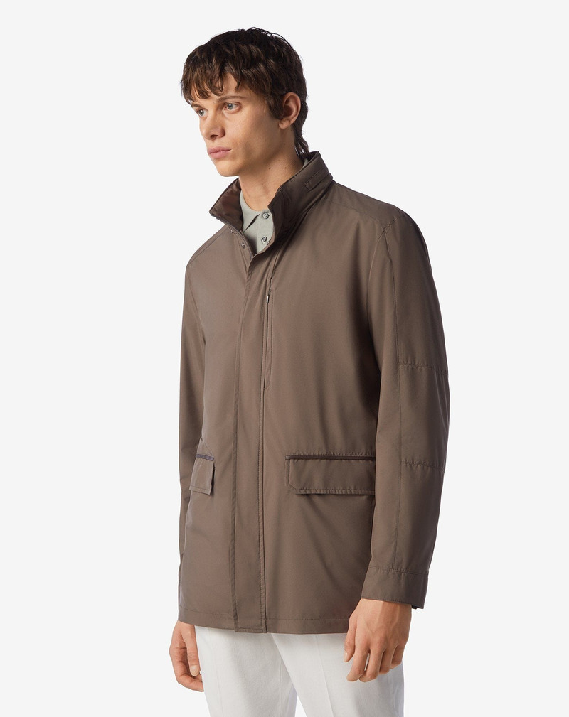 CORNELIANI Brown technical poplin field jacket outlook