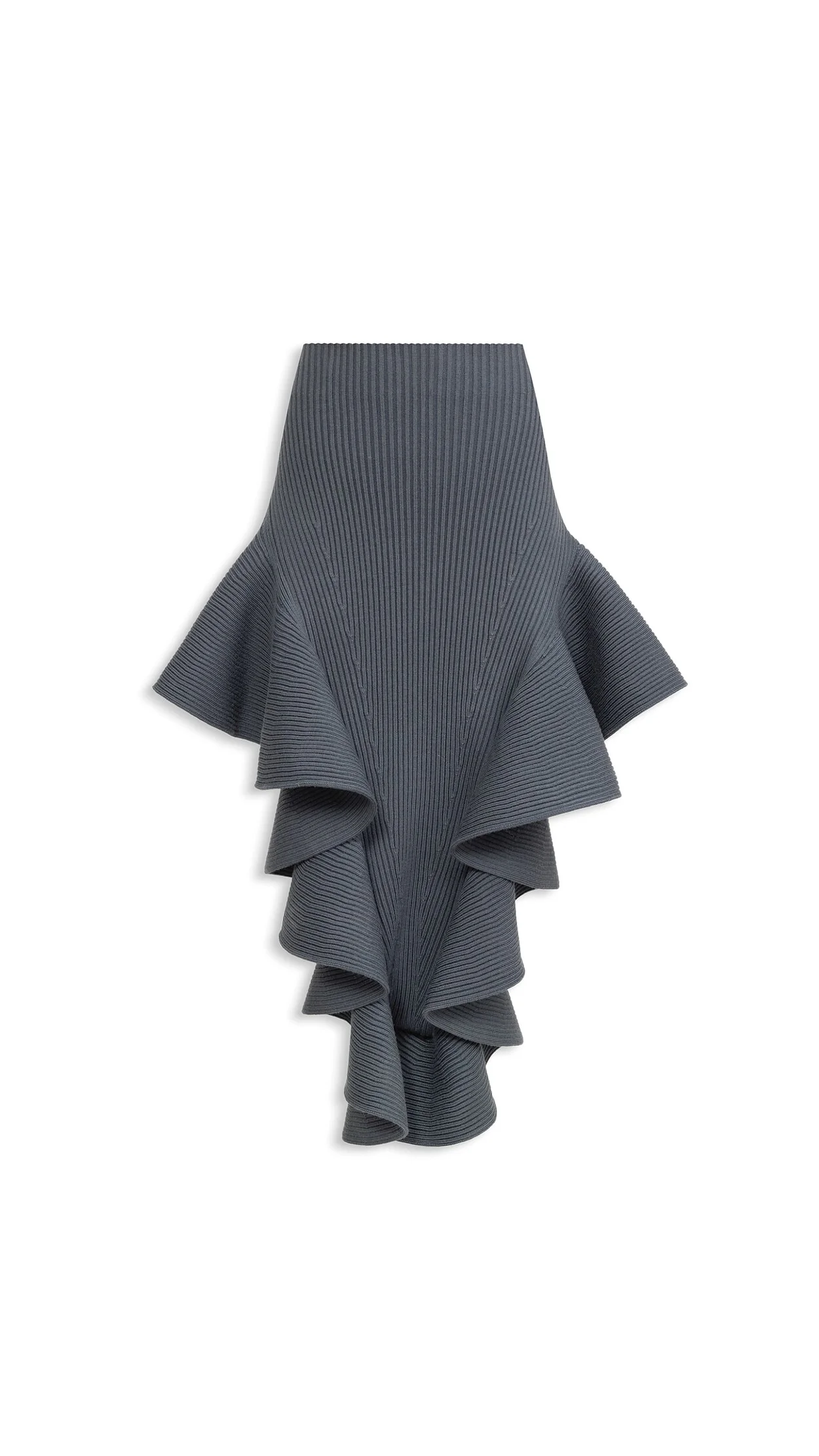 RIBBED RUFFLE SKIRT - 1