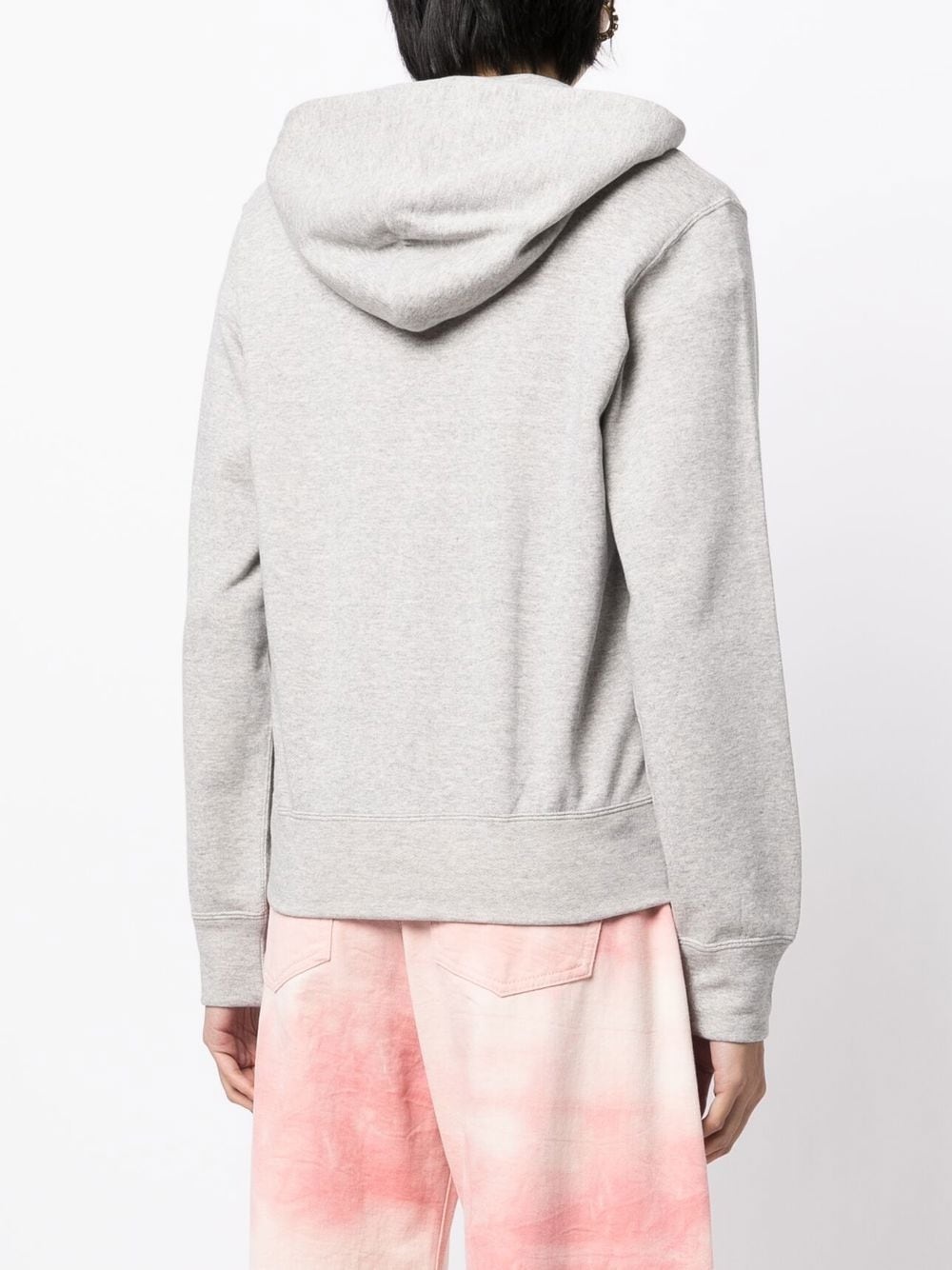 logo-patch zip-up hoodie - 4