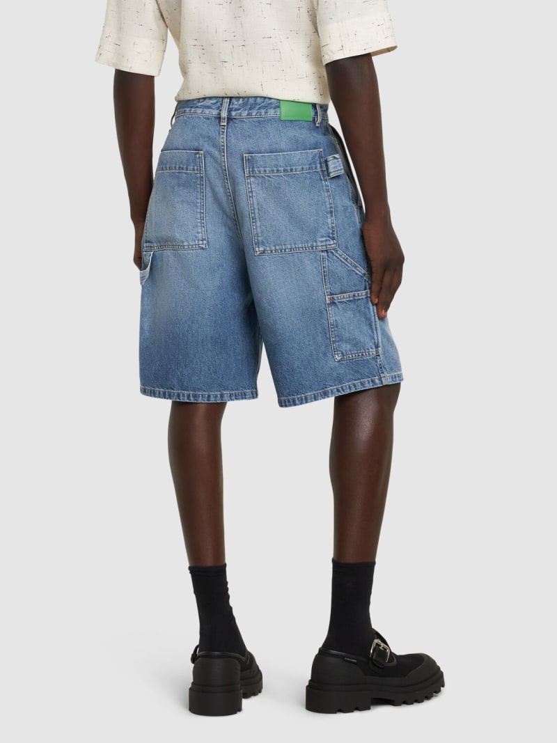 Vintage indigo denim cargo shorts - 3