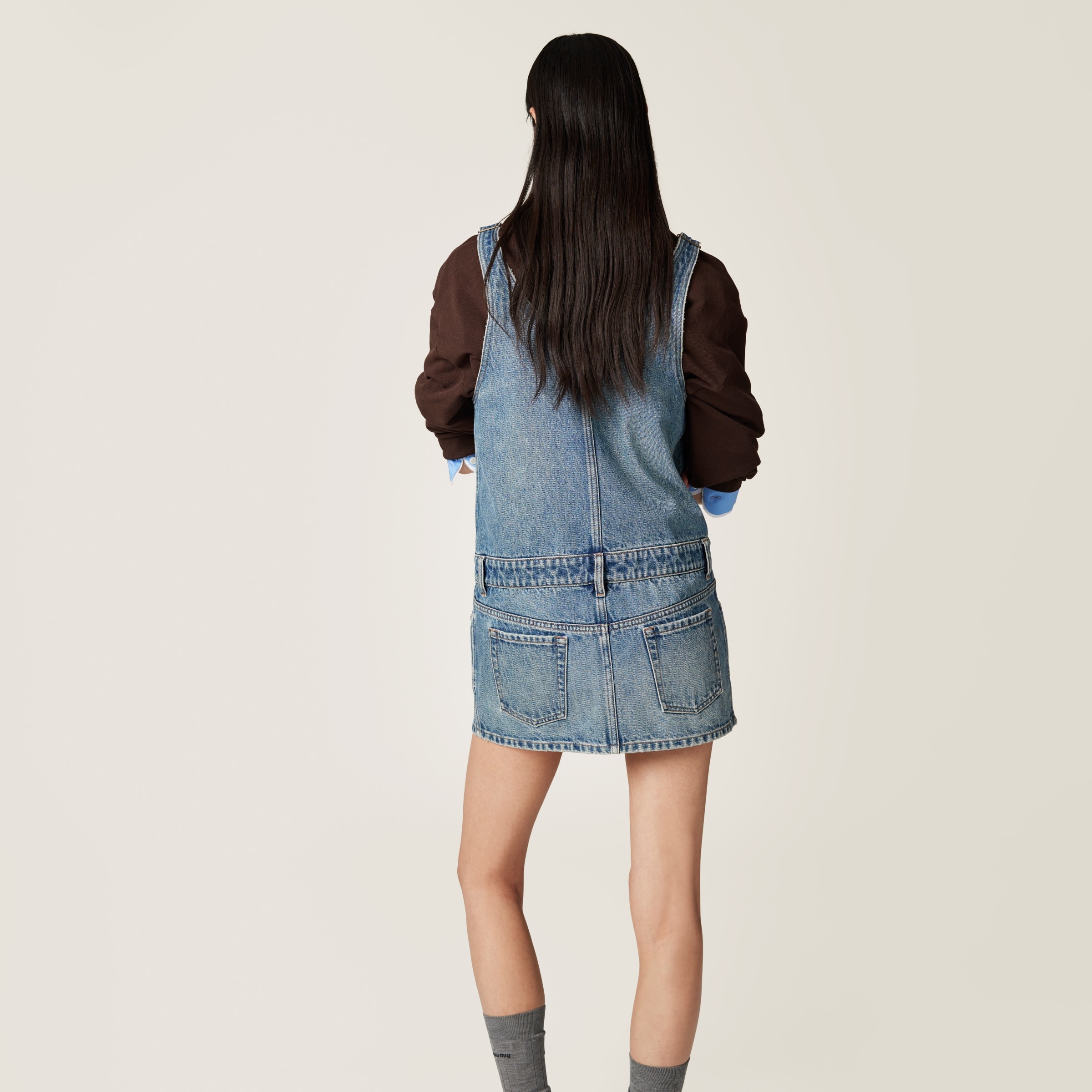 Denim and poplin zipper dress - 3