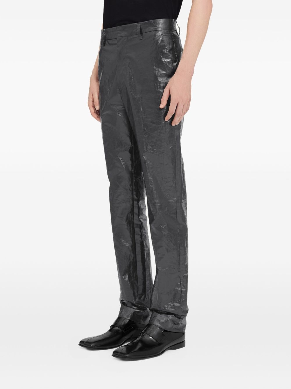 crinkled linen trousers - 5