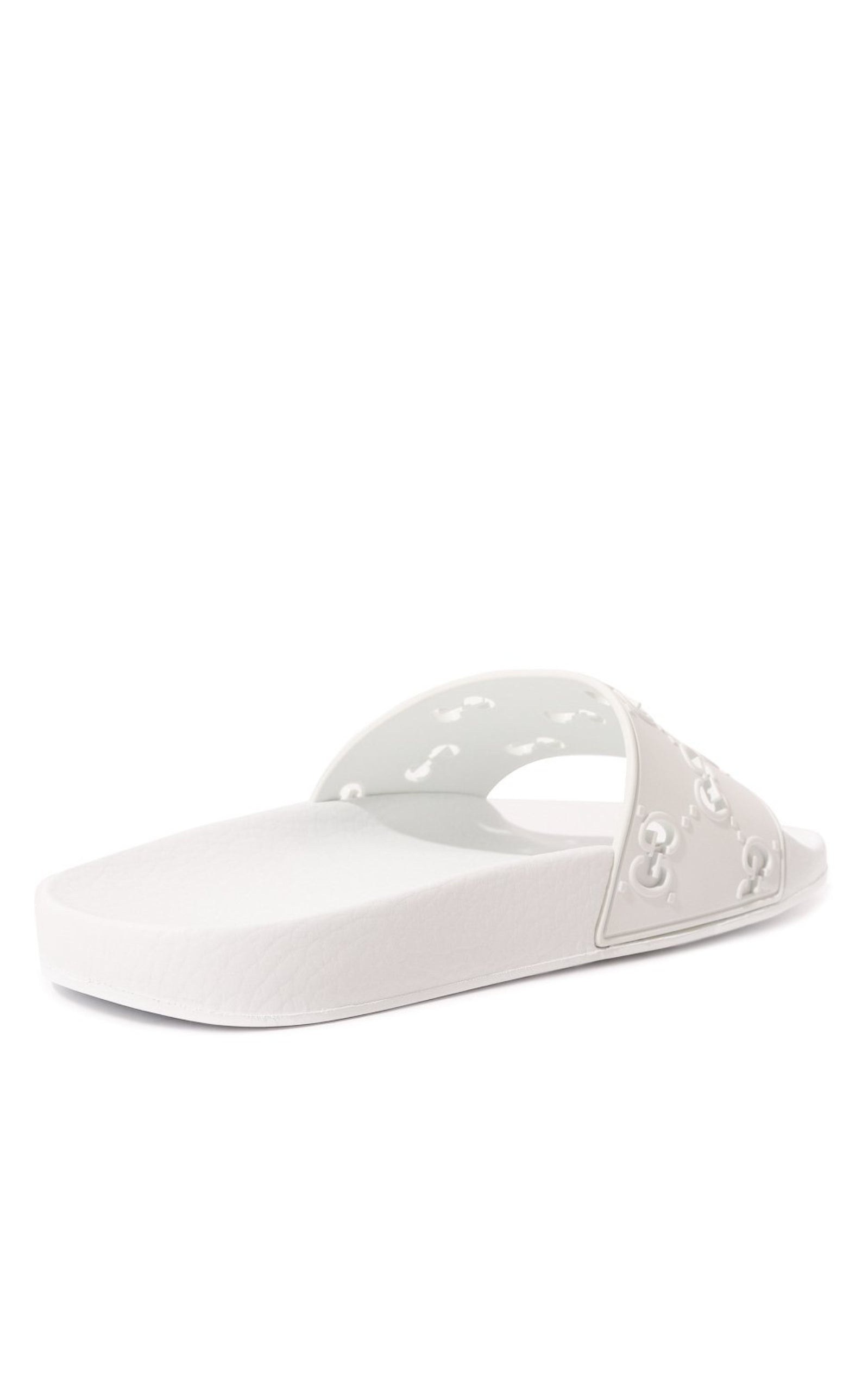 White GG Slide Sandal - 6
