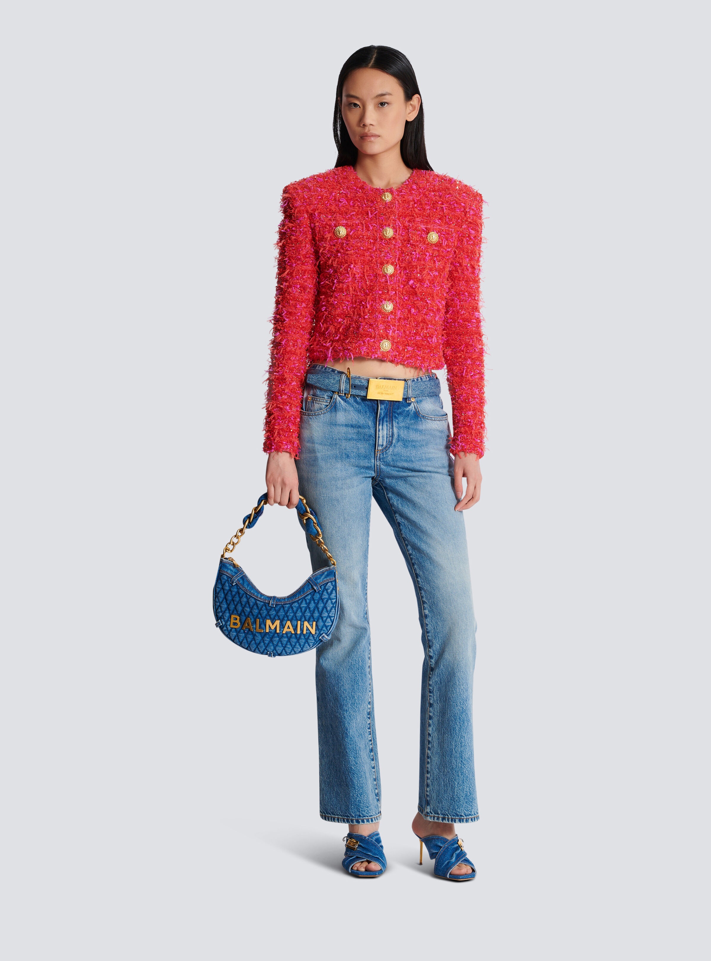 1945 Soft Moon bag in diamond-quilted denim - 2