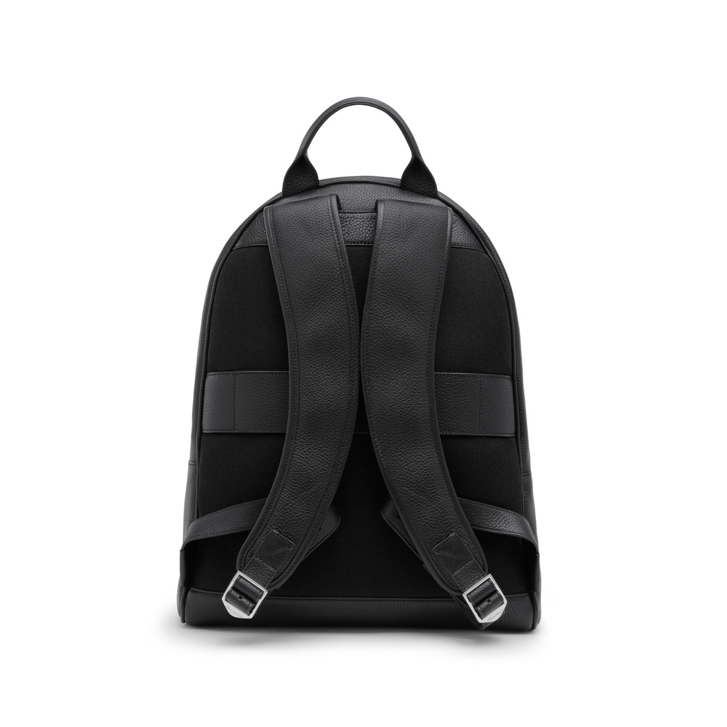 Black tumbled leather backpack - 3