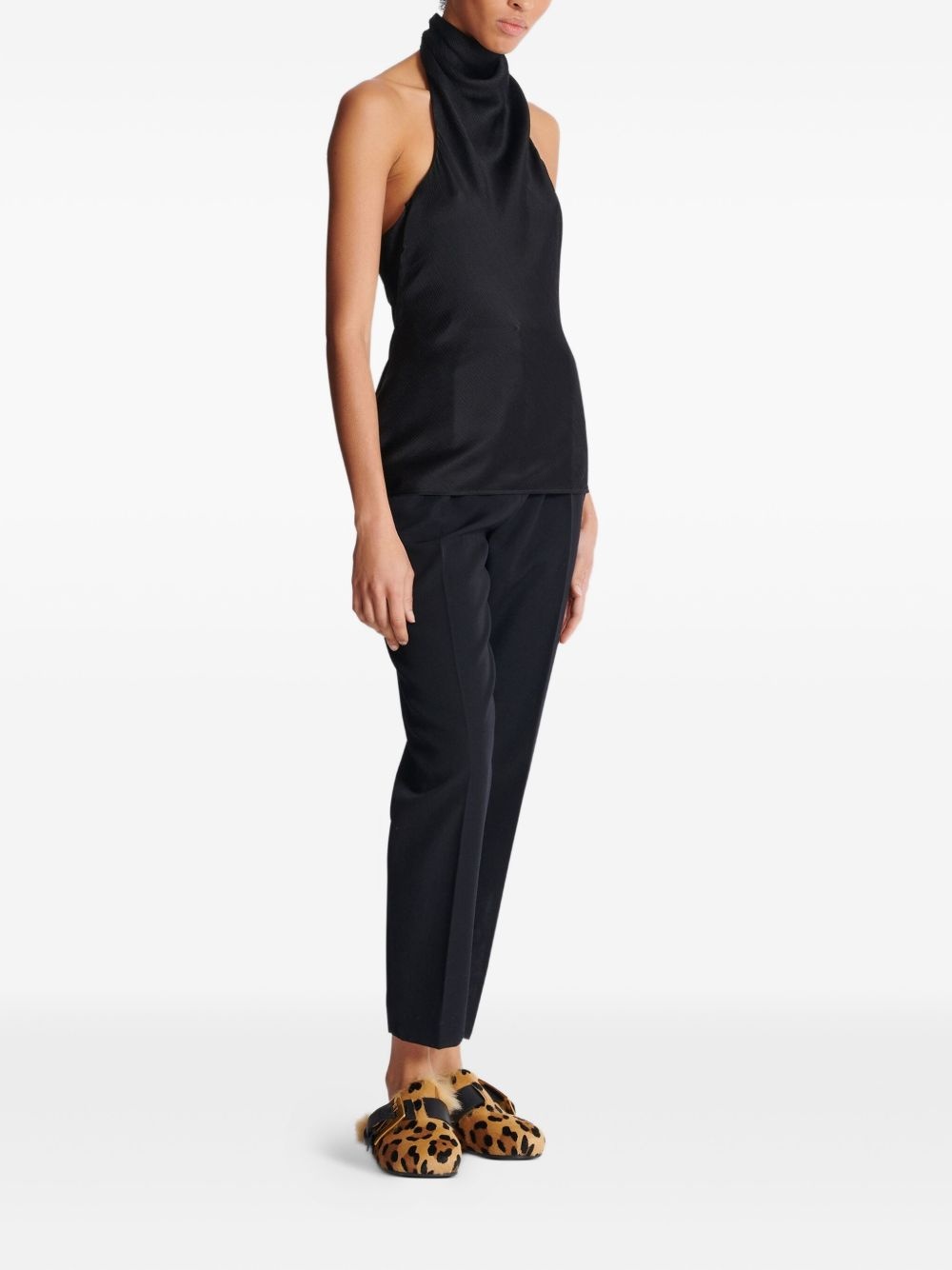 silk halterneck top - 3