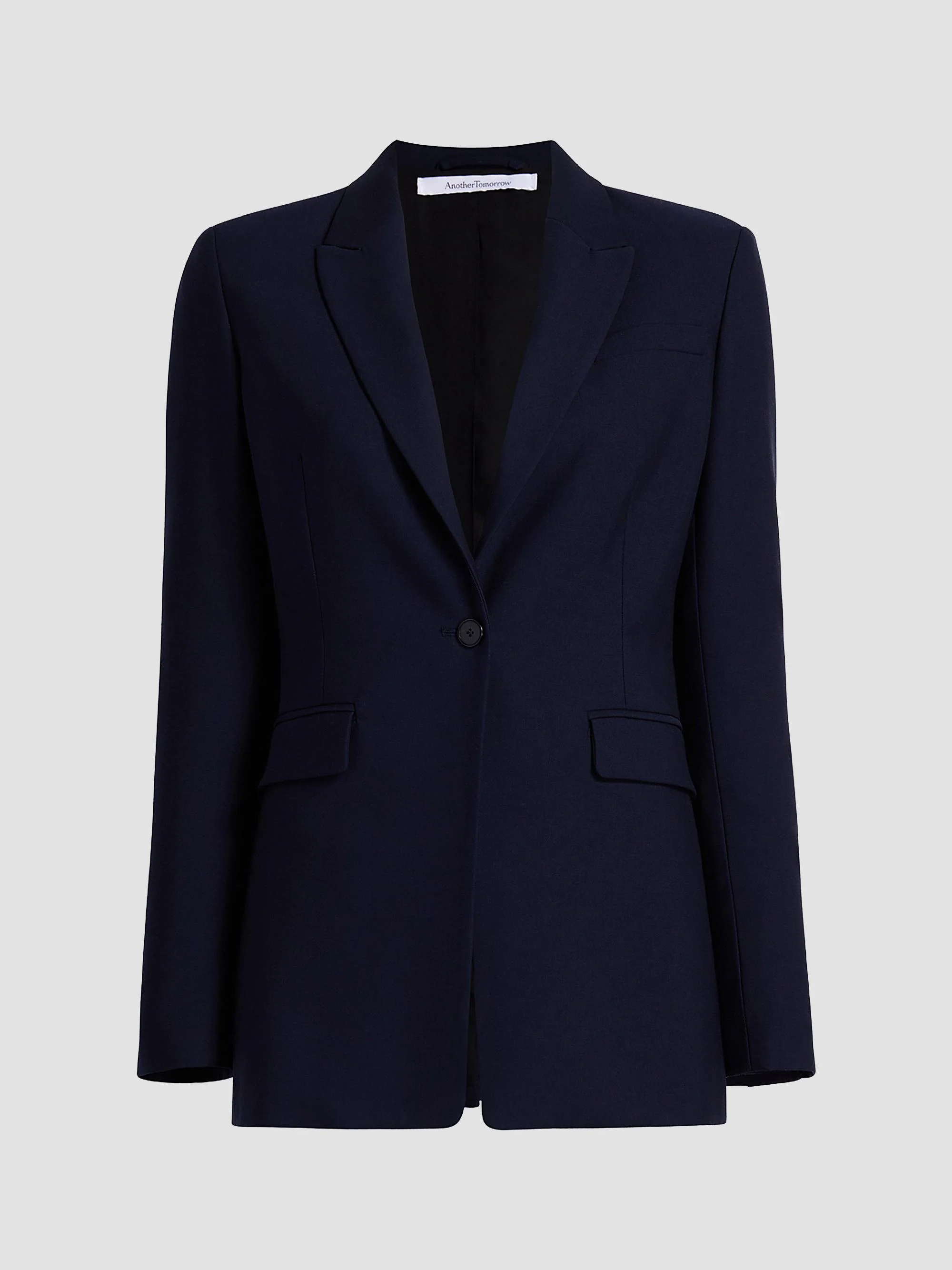 Women's Single Button Jacket - Navy - 1