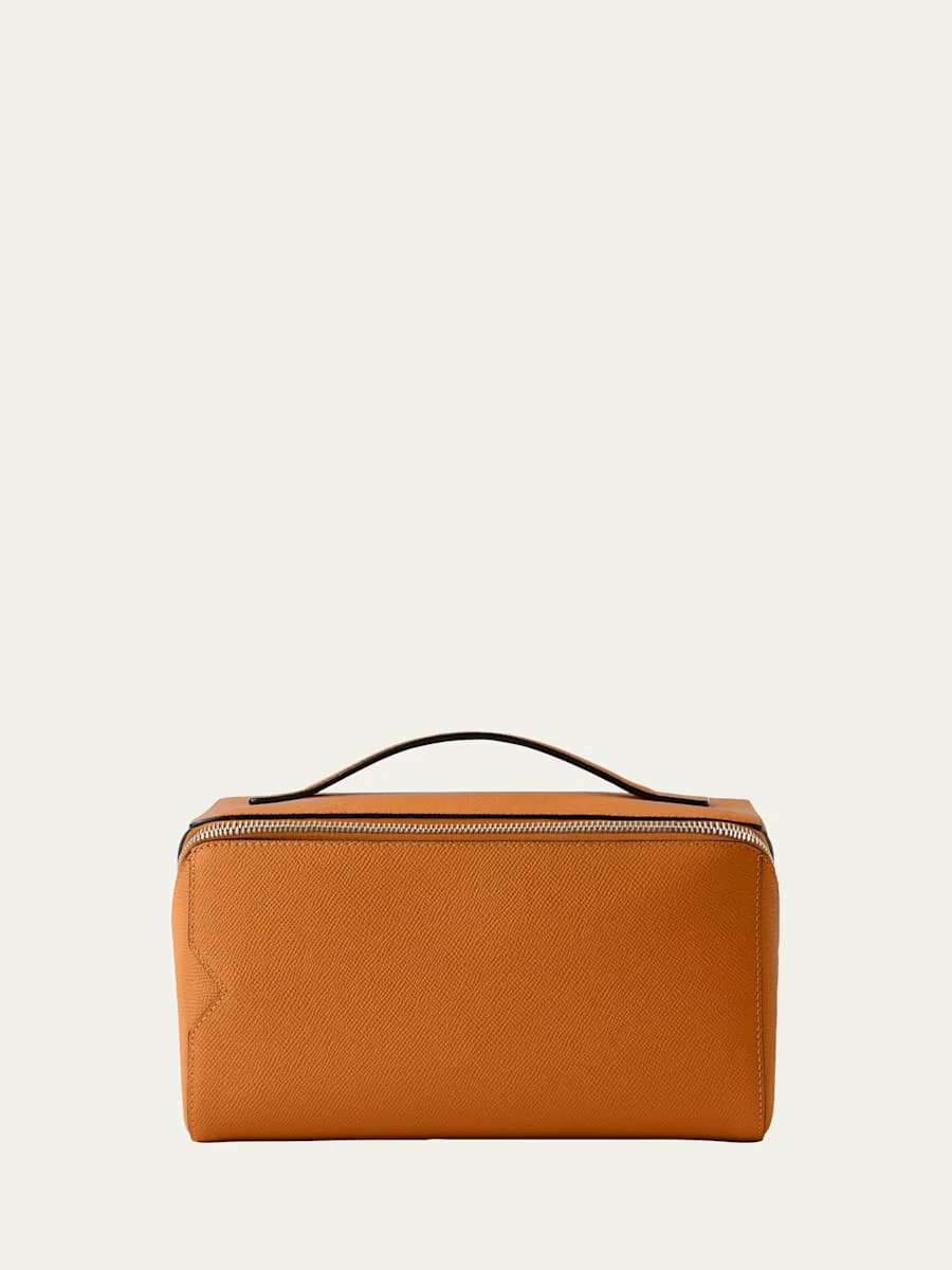 Men's V-Line Soft Leather Toiletry Bag - 1
