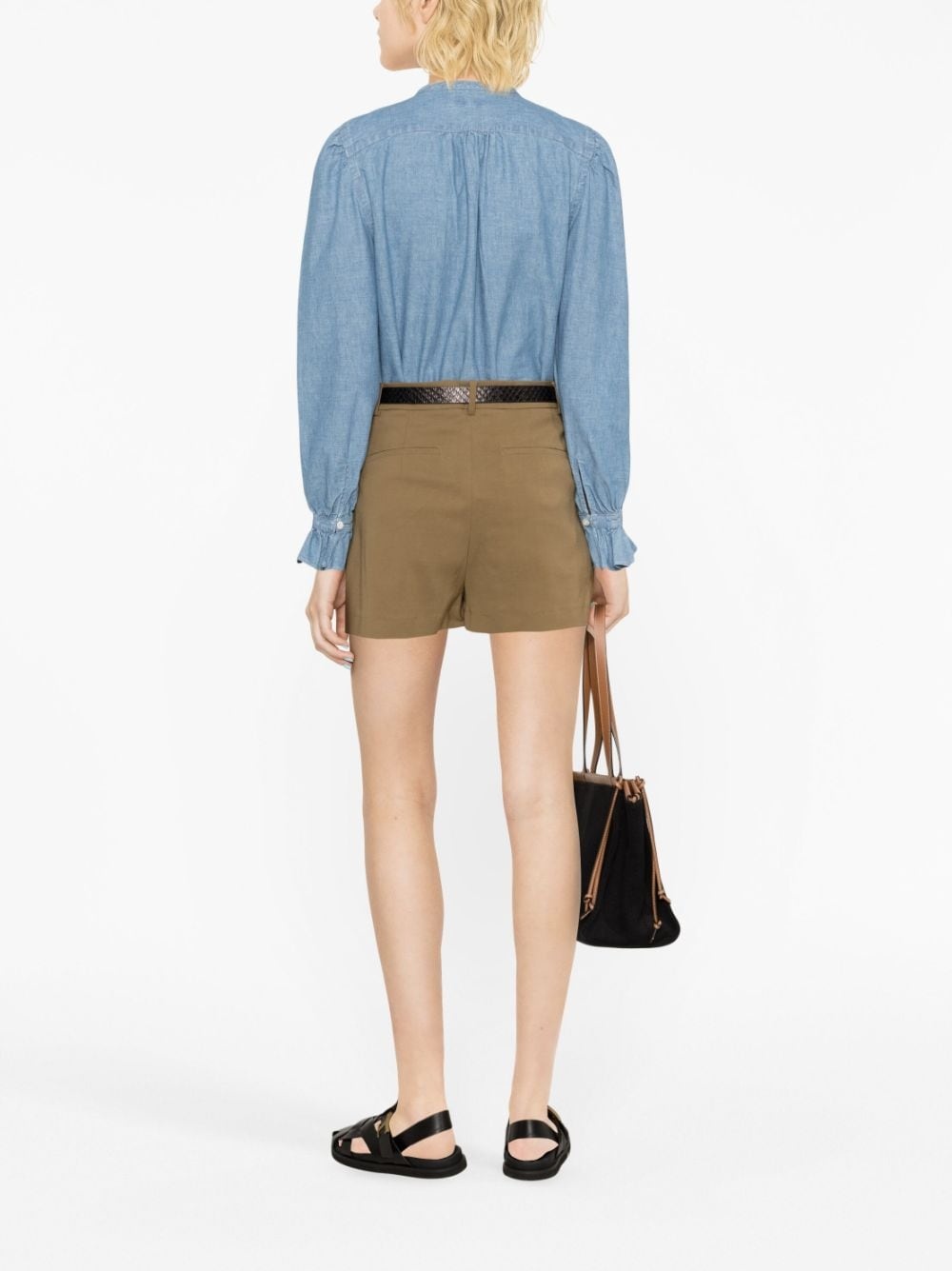 high-waist pleated shorts - 3