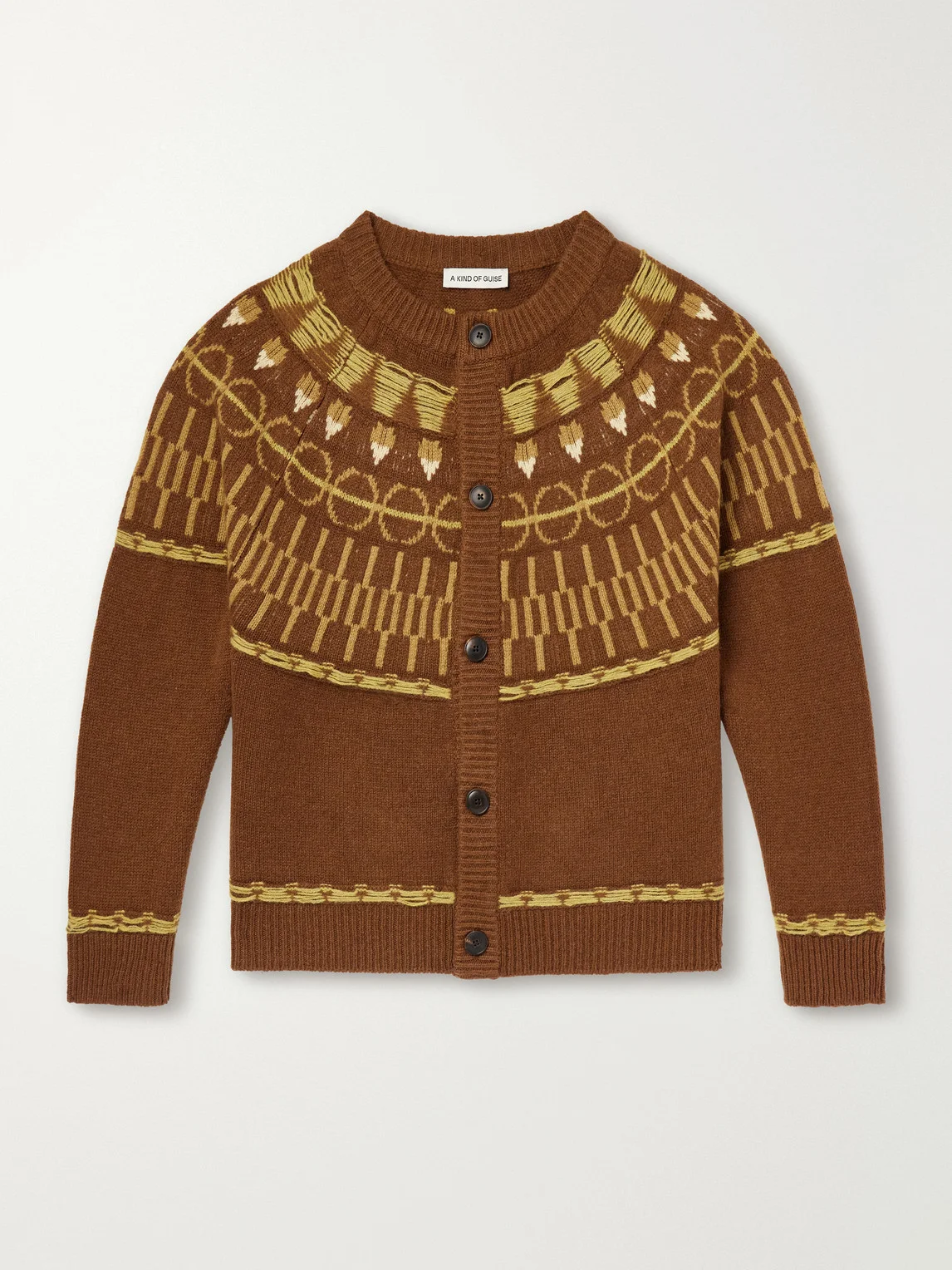 Zatoya Intarsia-Knit Virgin Wool Cardigan - 1