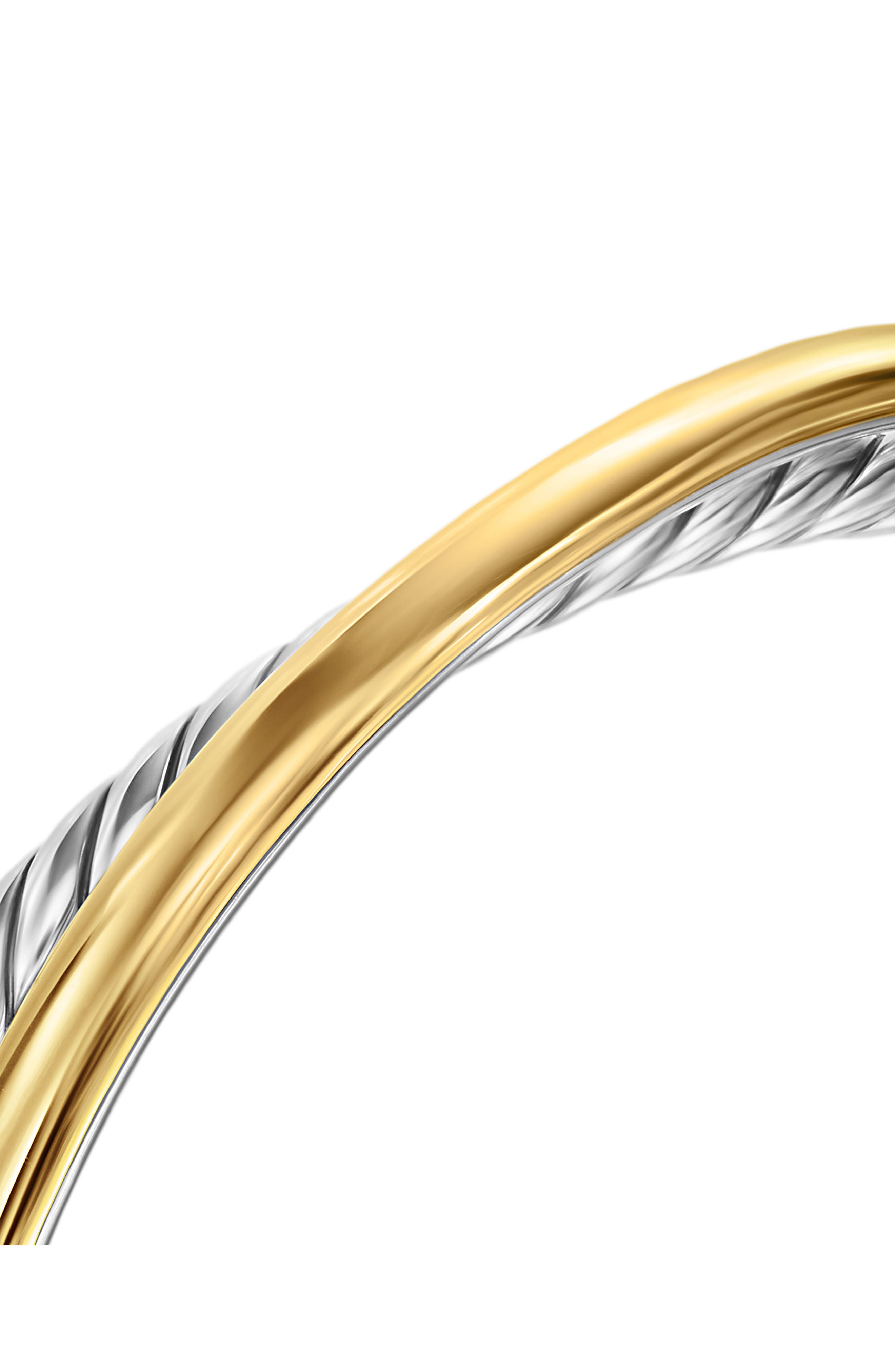 David Yurman Crossover Two-Row Cuff Bracelet in Sterling Silver with 14K Yellow Gold, 11mm in Sterli - 3