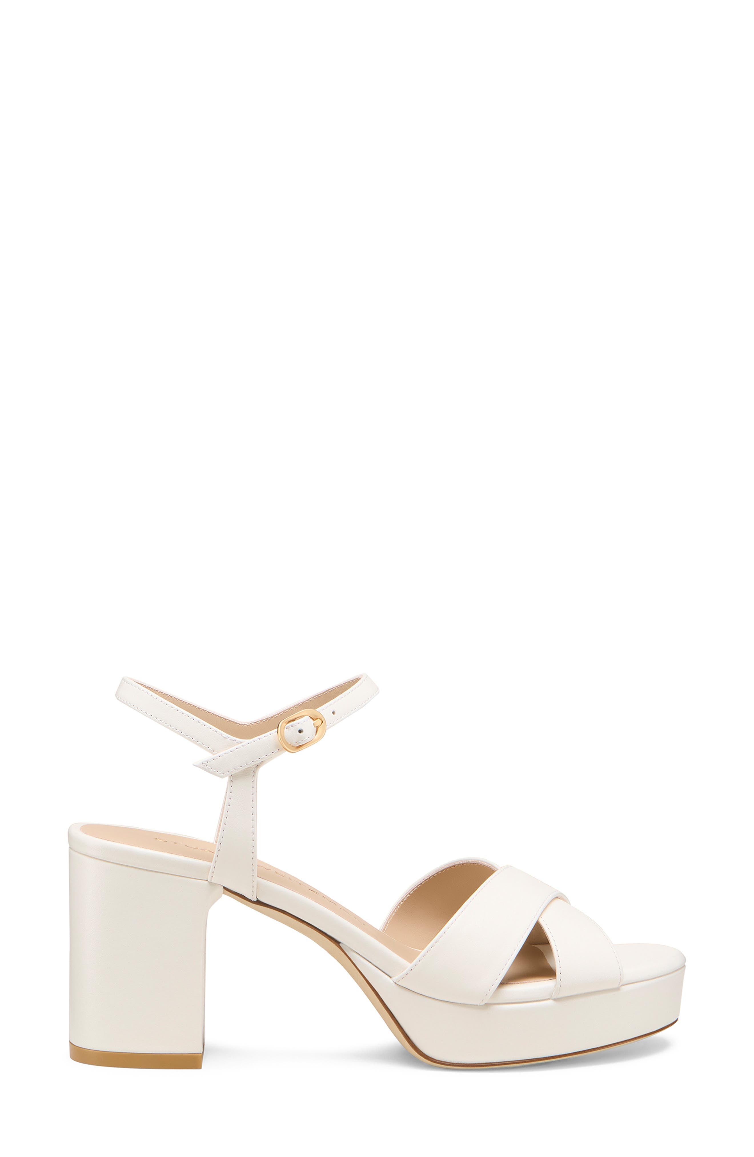 Stuart Weitzman Dayna Ankle Strap Platform Sandal in Cream at Nordstrom - 3