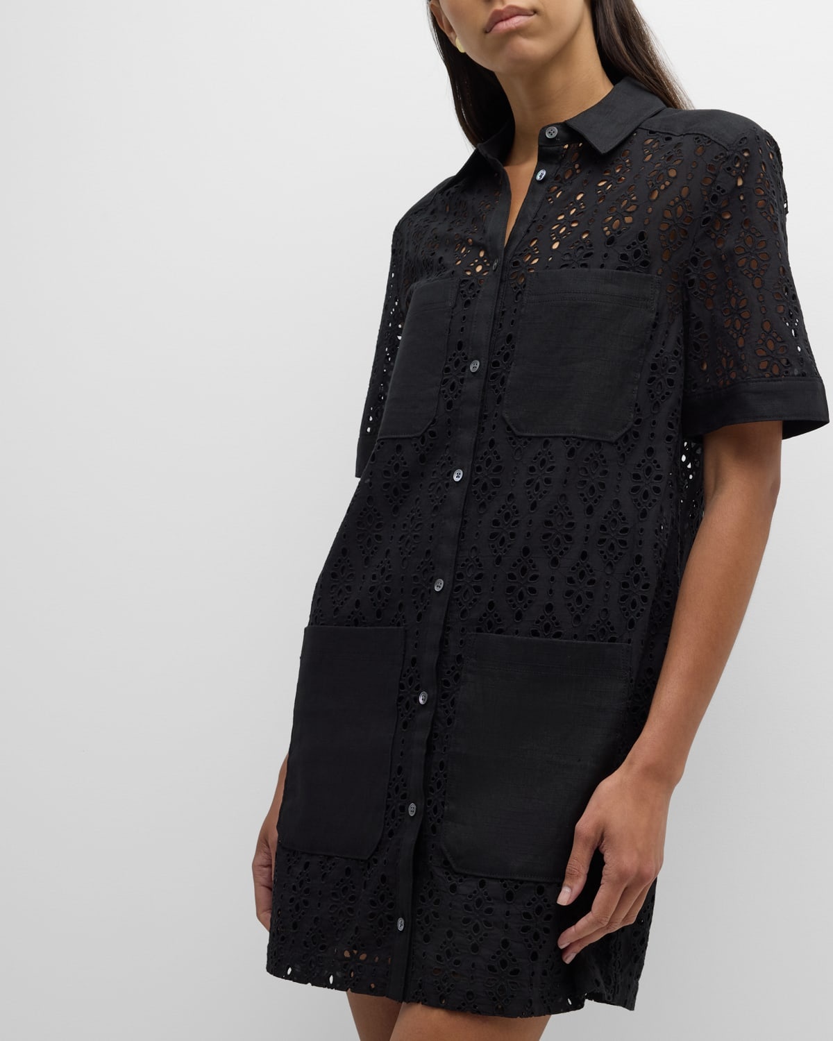 Rafaela Eyelet Mini Shirtdress - 7