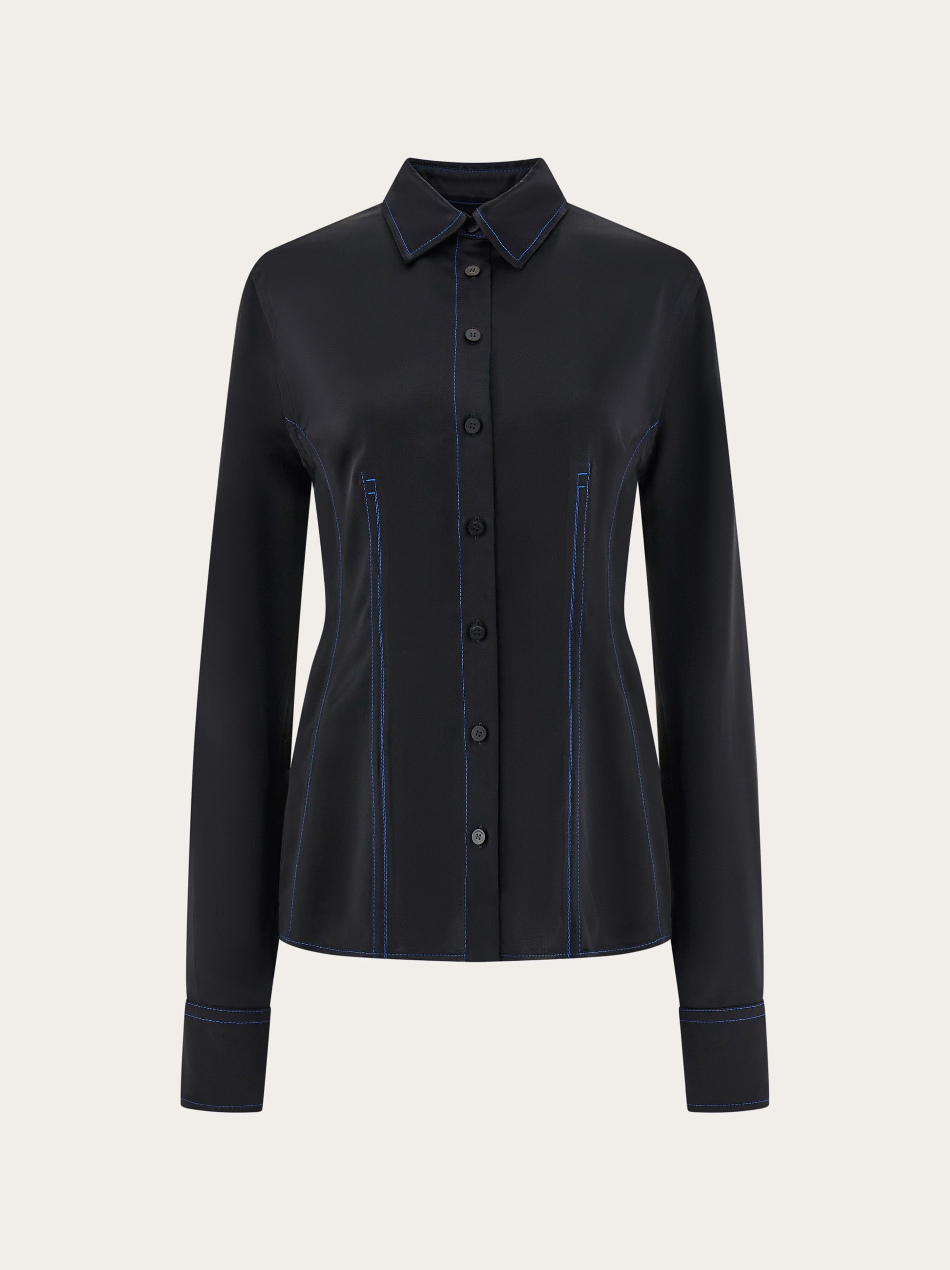 Viscose shirt with tonal darts - 1