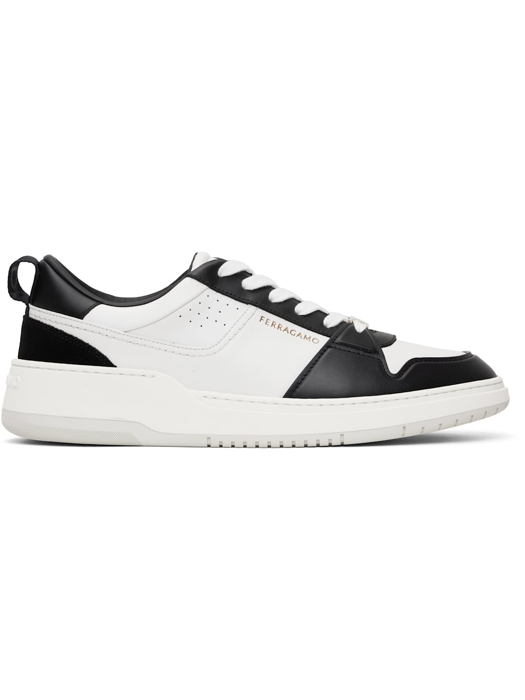Black & White Suede Patch Skate Sneakers - 1