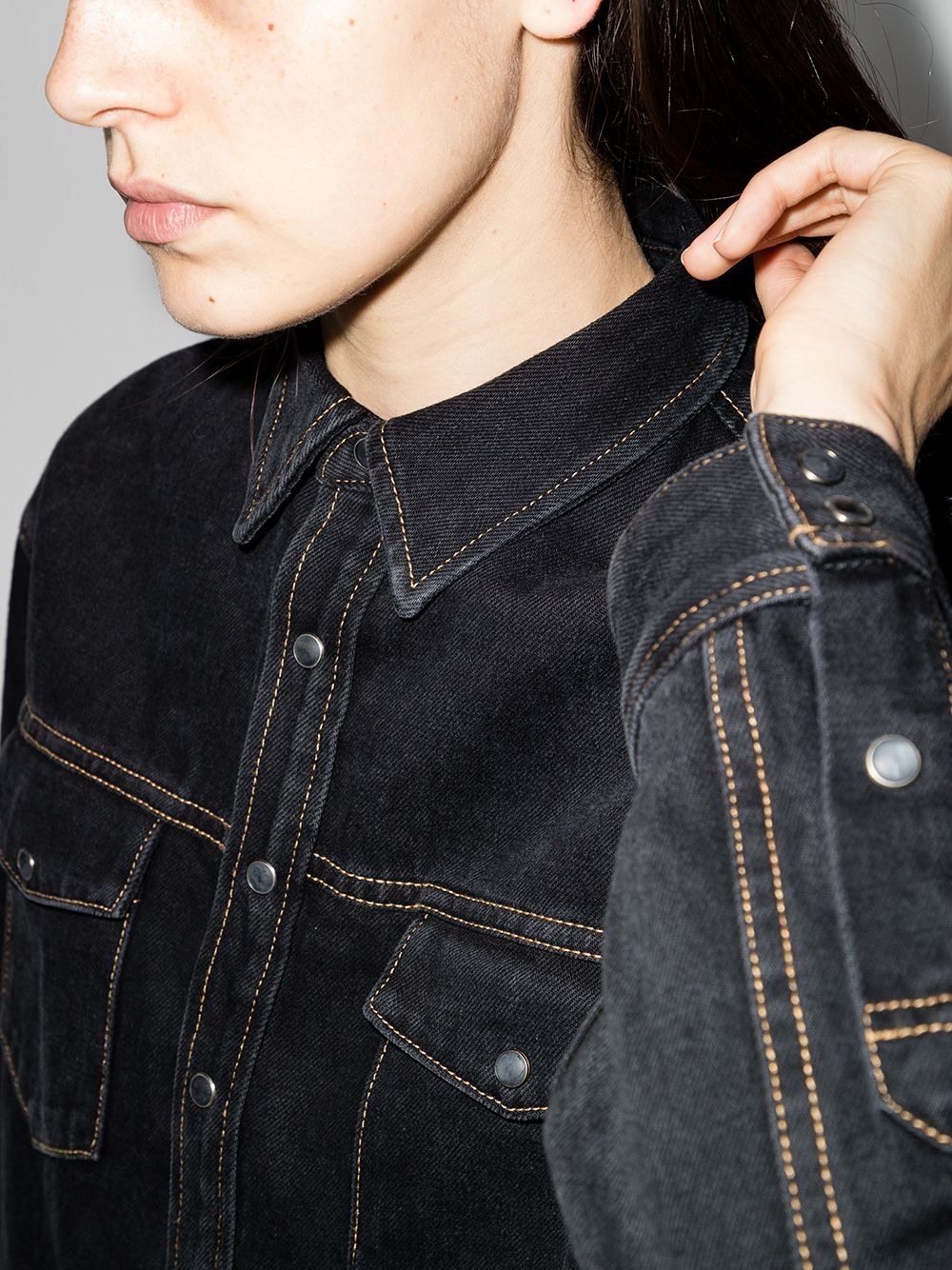 oversized denim button jacket - 4