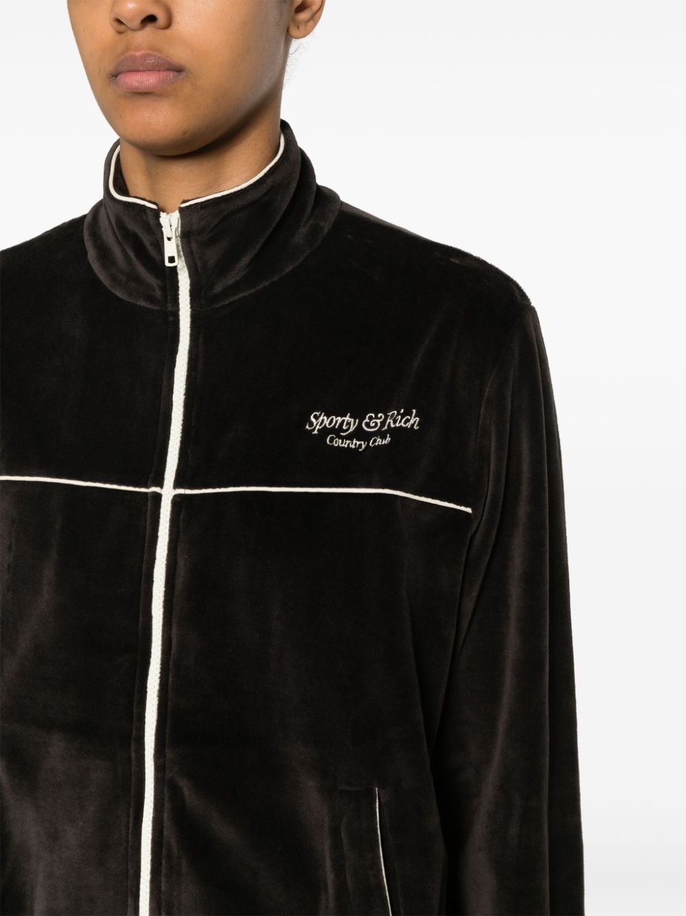 velour zip-up jacket - 5