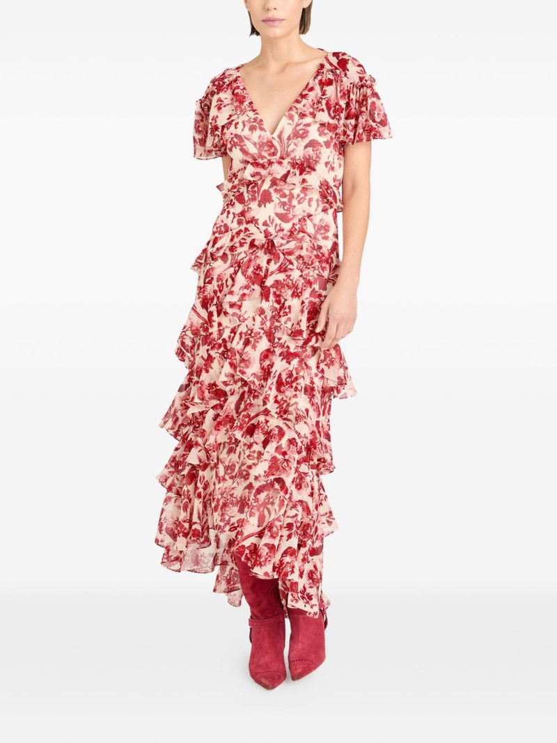 Cinq à Sept floral ruffled midi dress outlook