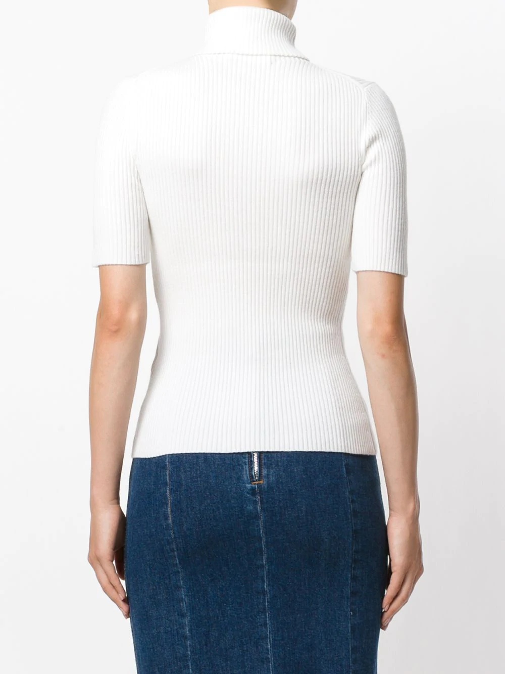 ribbed turtleneck top - 4