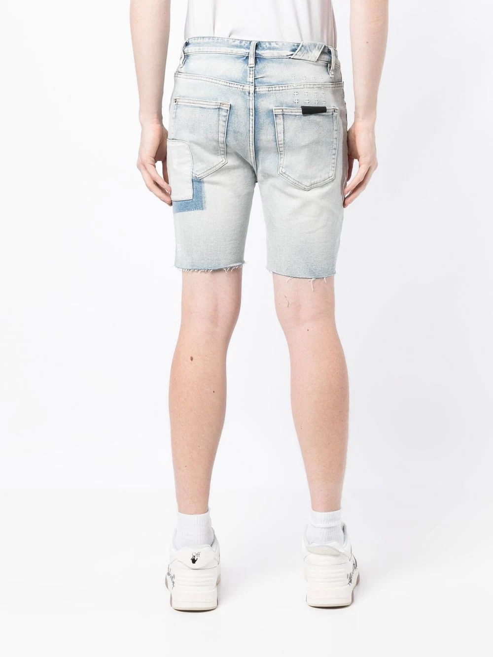 bleached distressed-denim shorts - 4