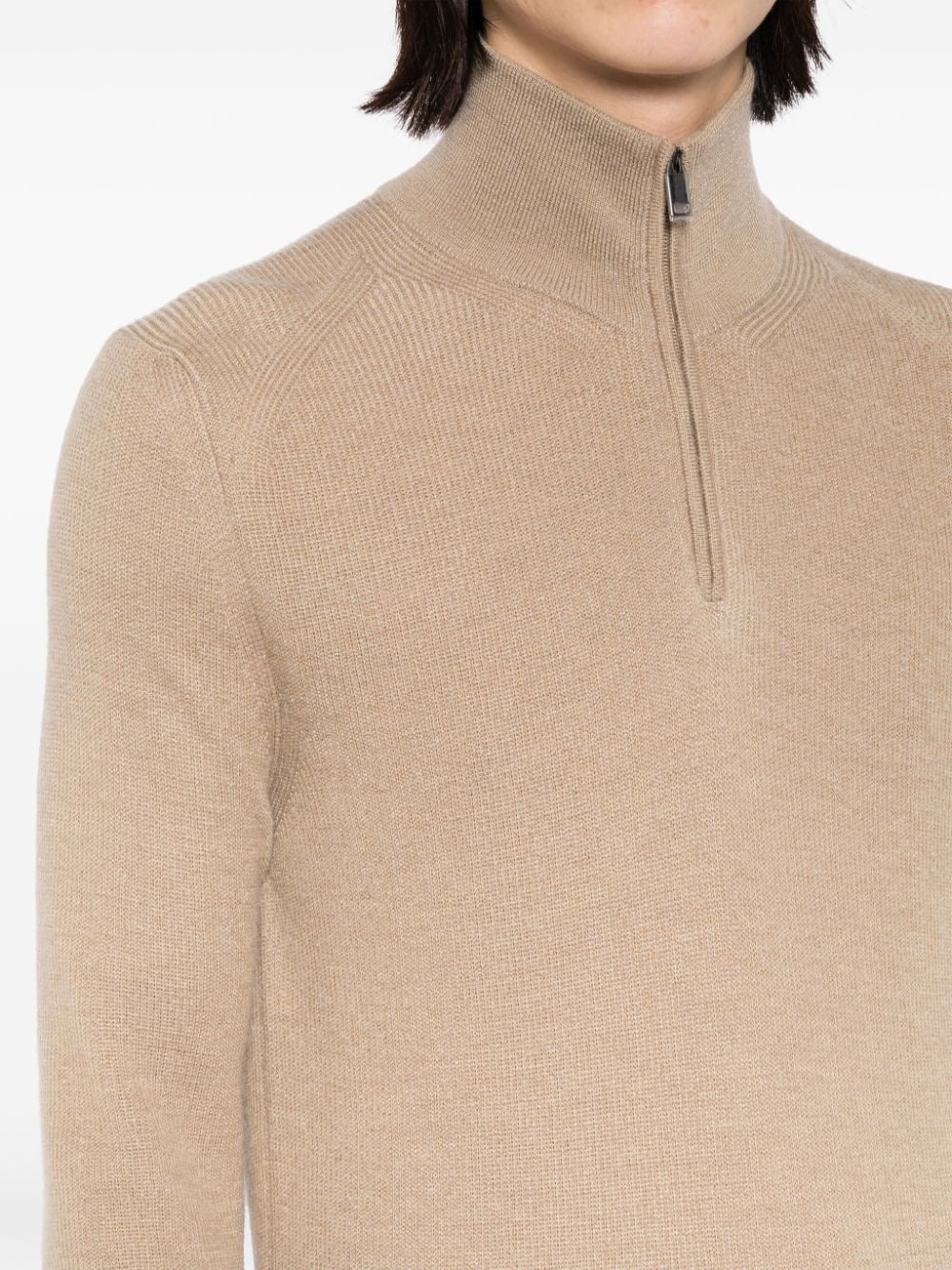 high neck zip-up jumper - 5