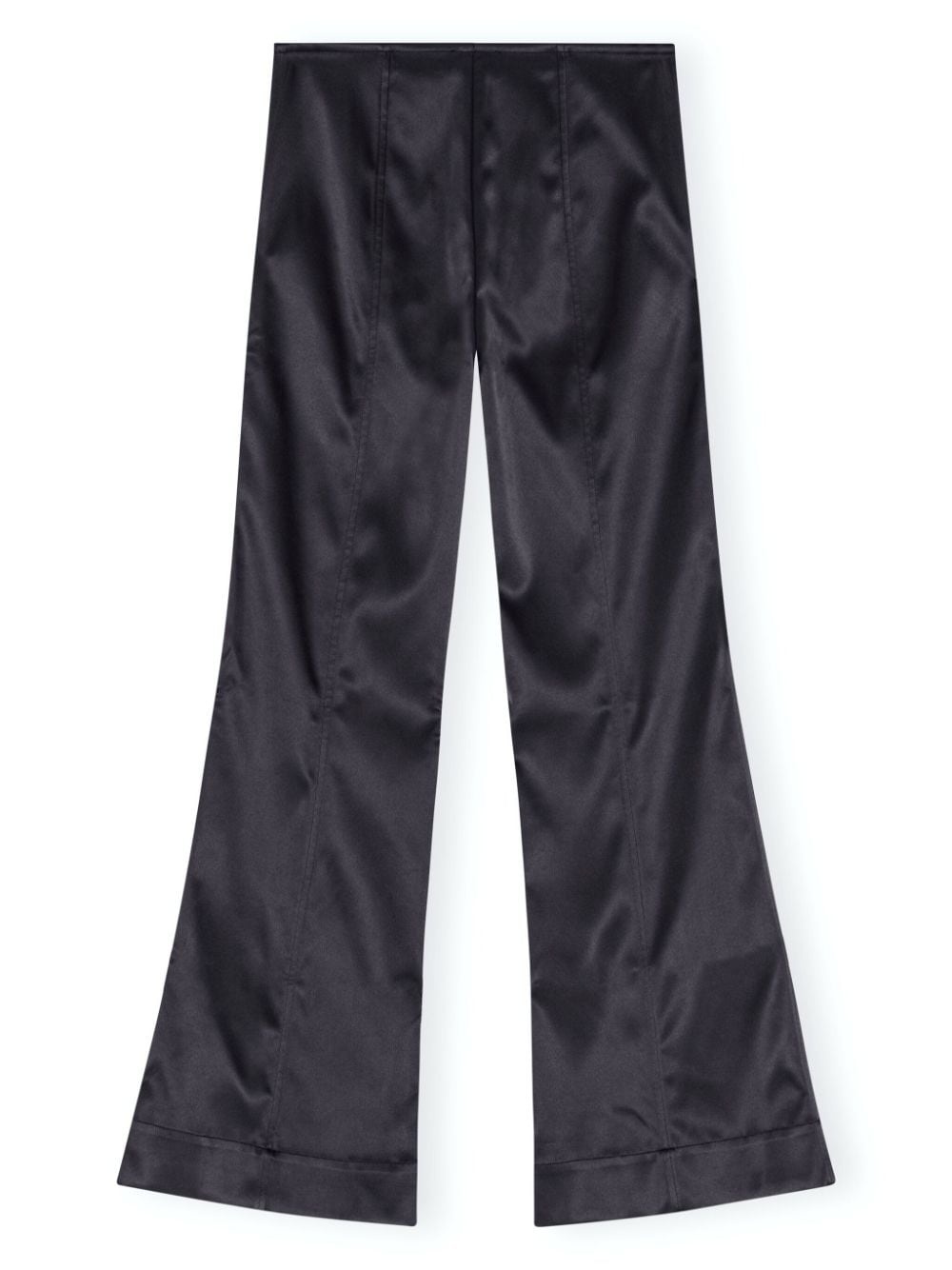 satin-finish flared trousers - 6