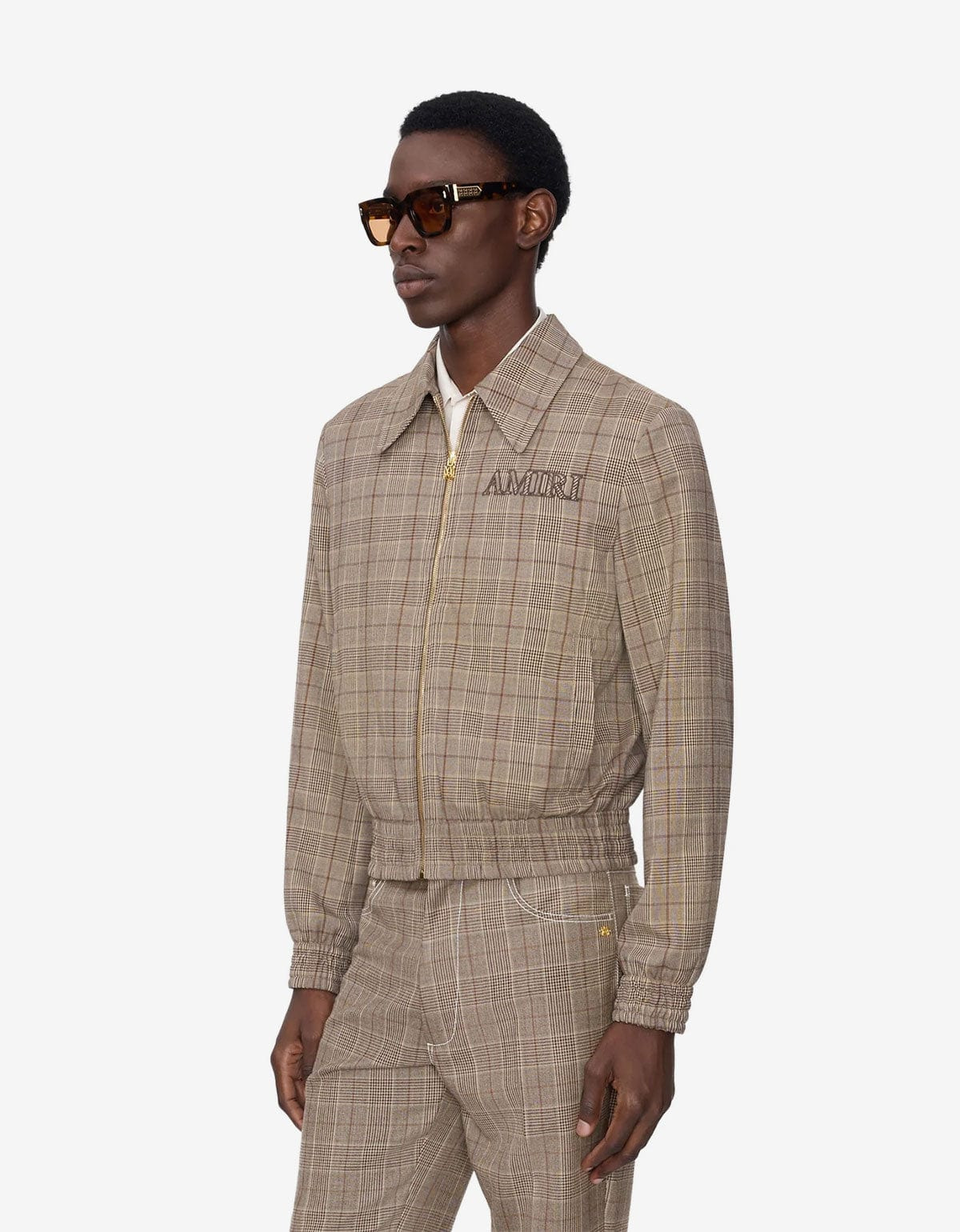 Amiri Brown Check Blouson Jacket - 2
