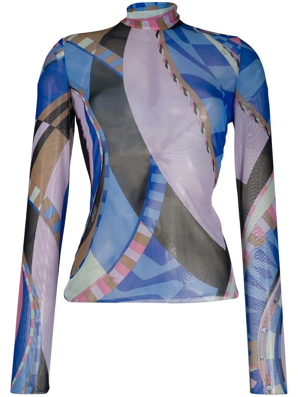 sheer abstract-print top - 1