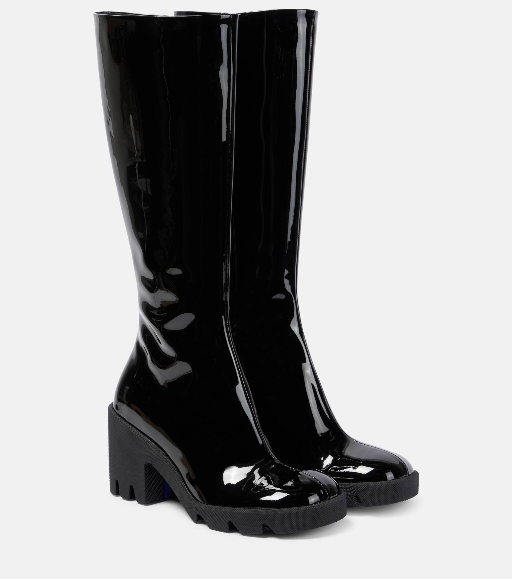 Stride patent leather knee-high boots - 1