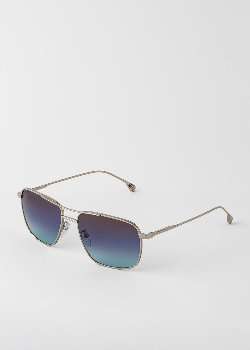 Shiny Silver 'Foster' Sunglasses 5
