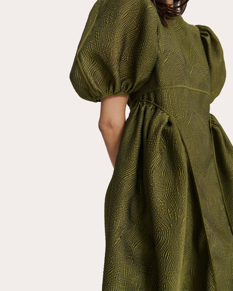 CECILIE BAHNSEN Fonda Matelassé Puff-Sleeve Dress outlook