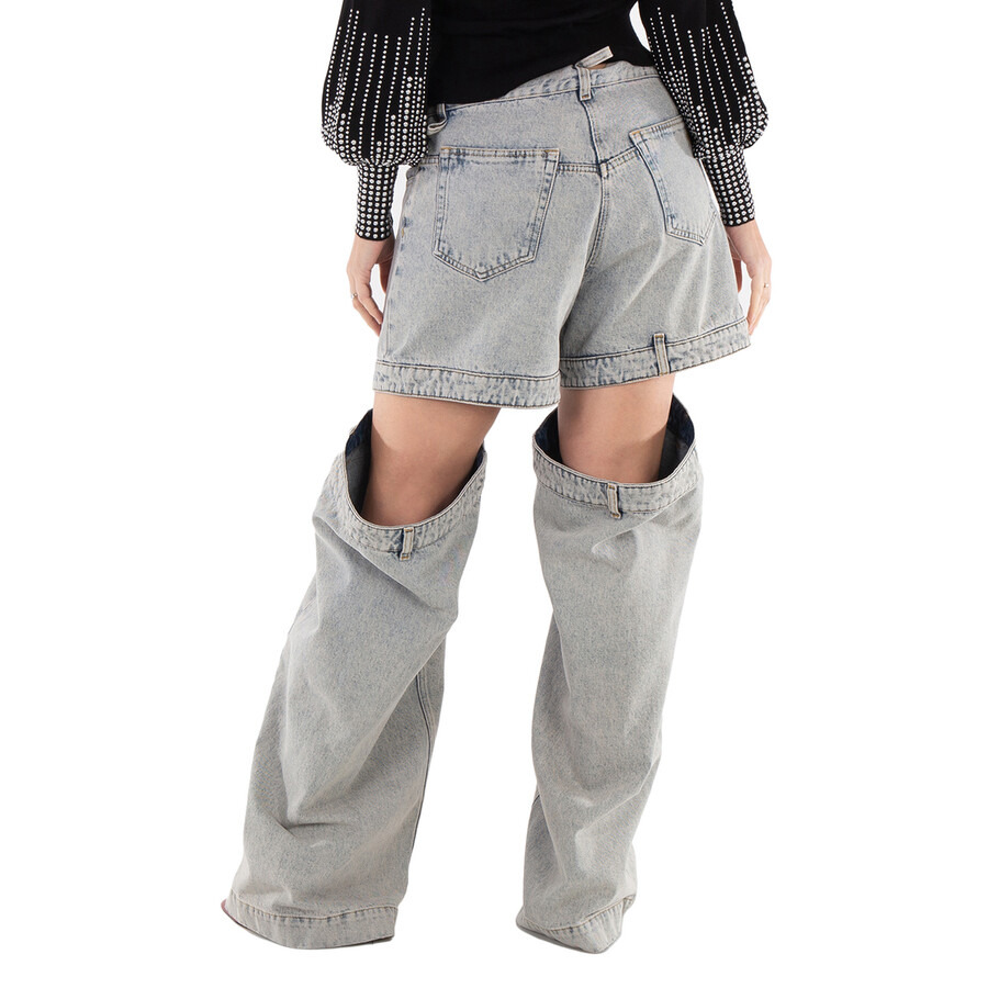 The Attico Ladies Grey Denim Ashton Long Pants - 6
