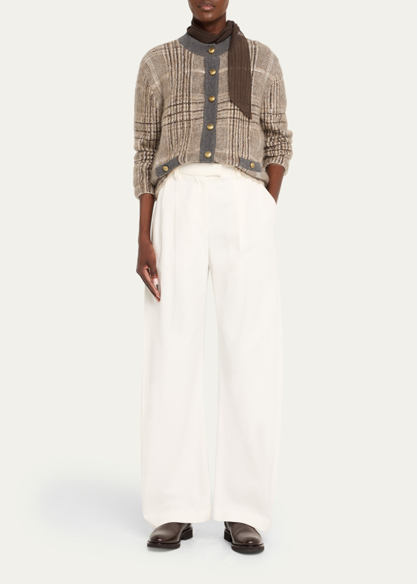Pleated Cotton Barrel-Leg Tailored Pants - 2