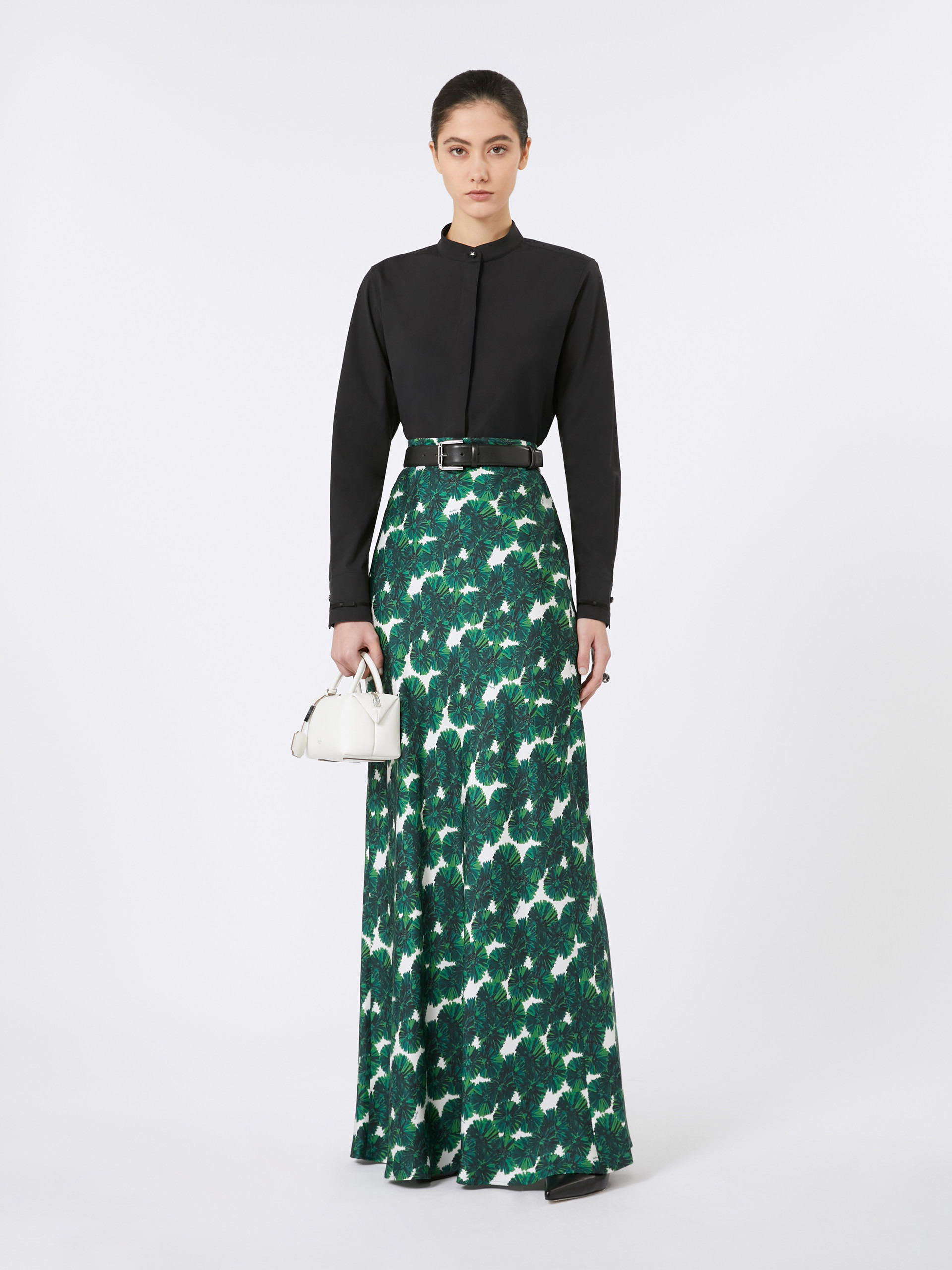 RECITAL Long printed silk skirt - 2