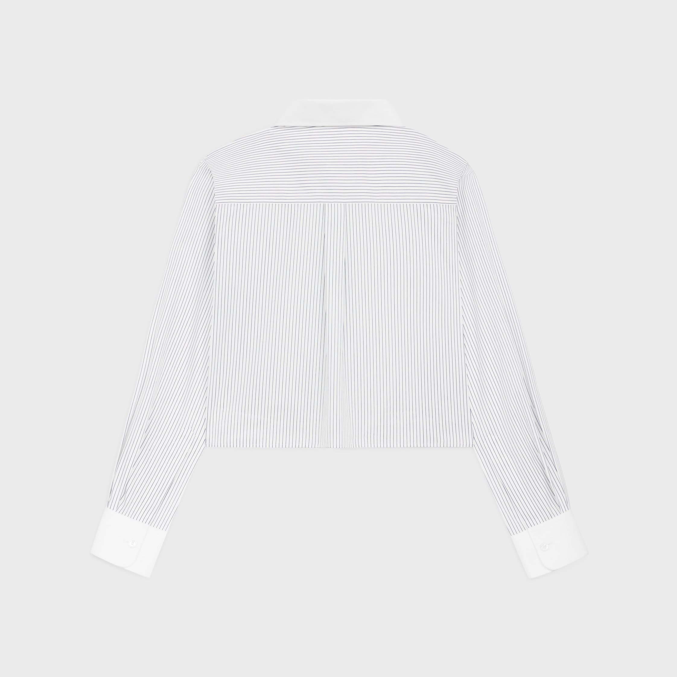 cropped shirt in striped poplin - 2